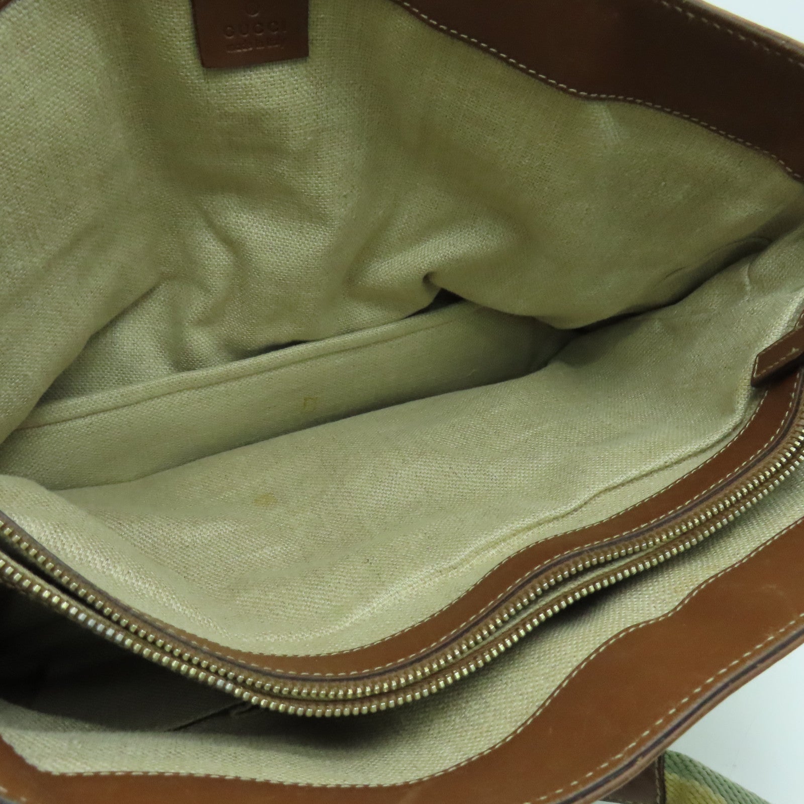 GUCCI 帆布Shoulder Bag金扣肩背袋米色啡色