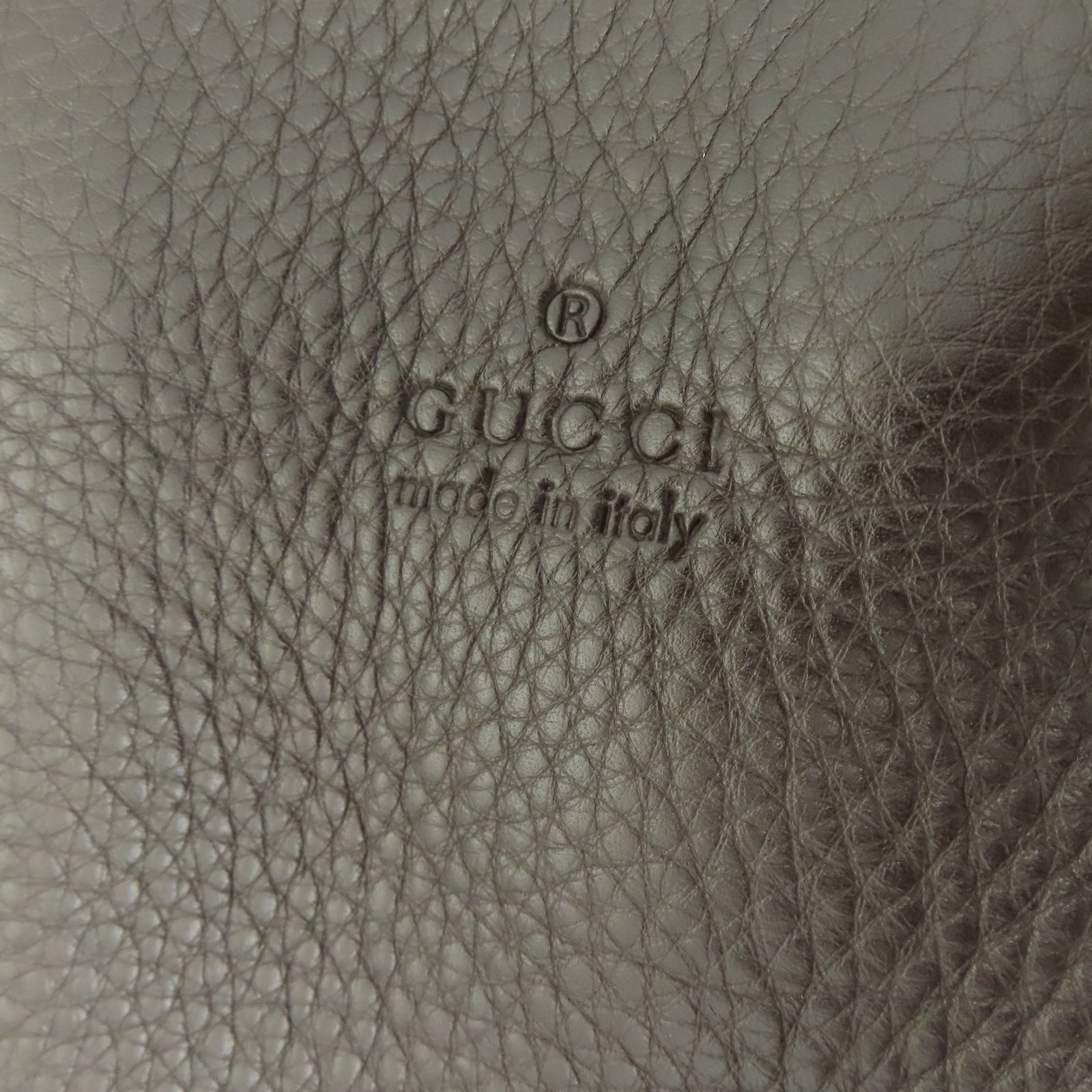 GUCCI 牛皮皮革Hand Bag银扣手挽袋棕色