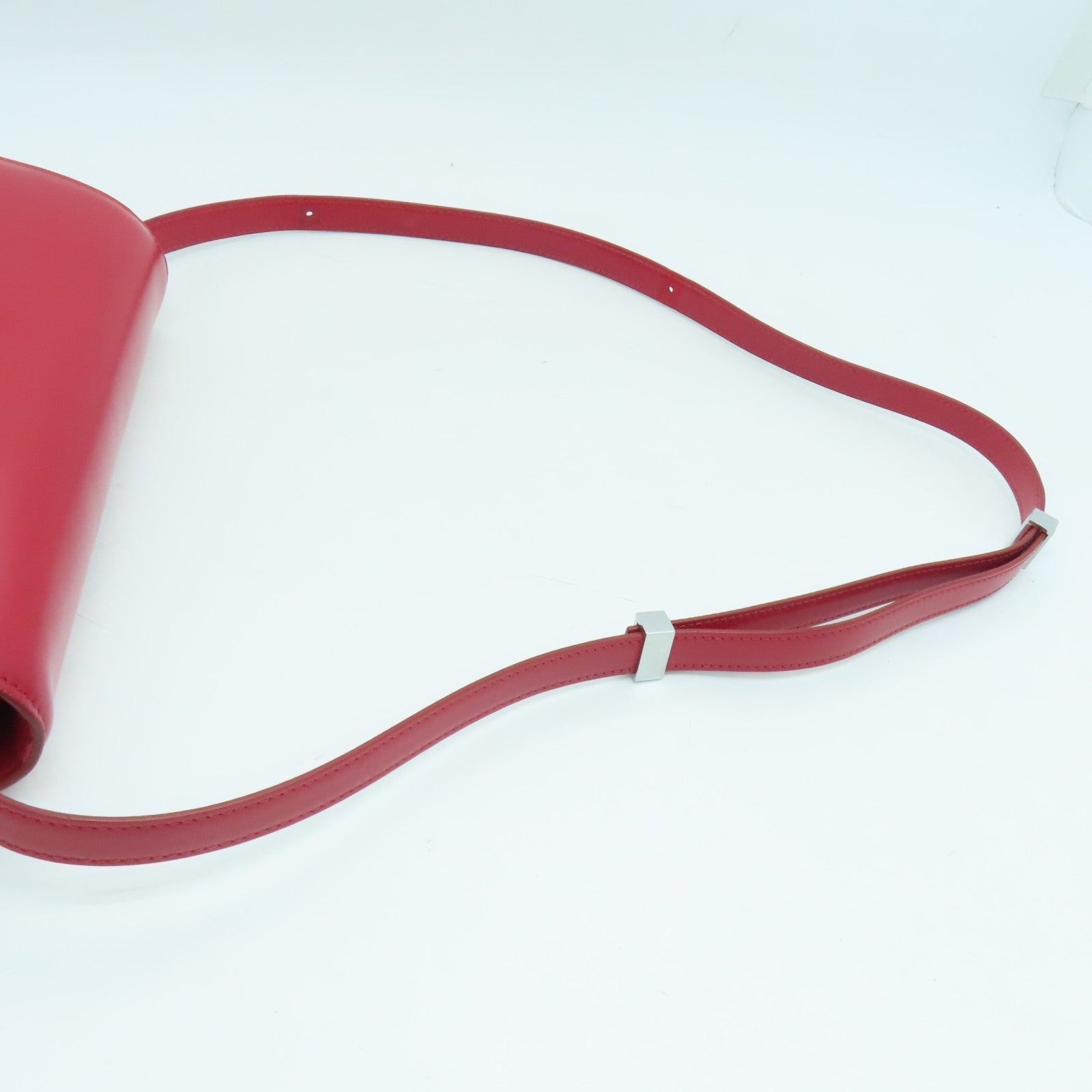 CELINE 牛皮皮革Classic Box银扣肩背袋红色