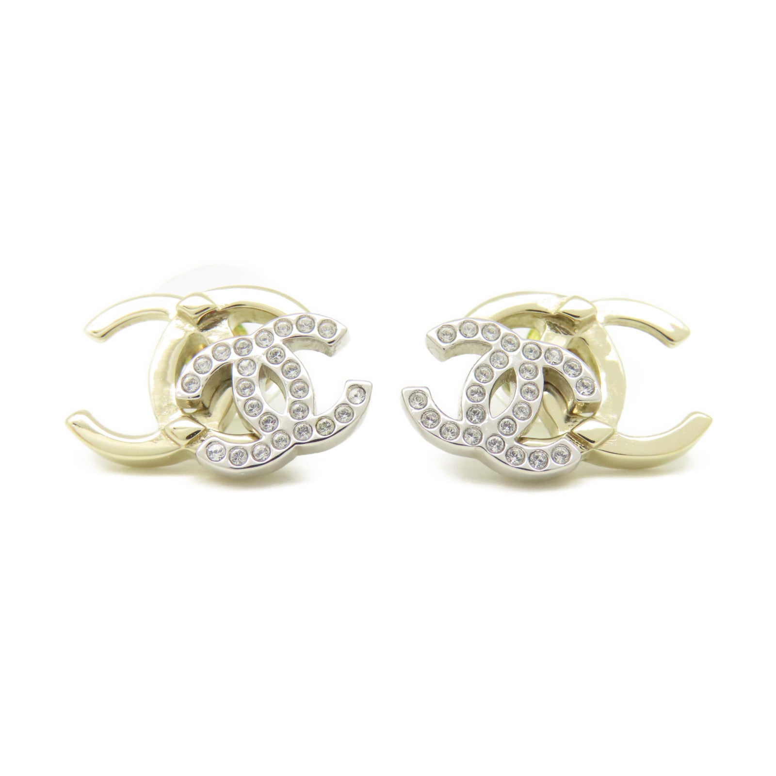 CHANEL 金屬/水晶Earrings耳環金色/銀色