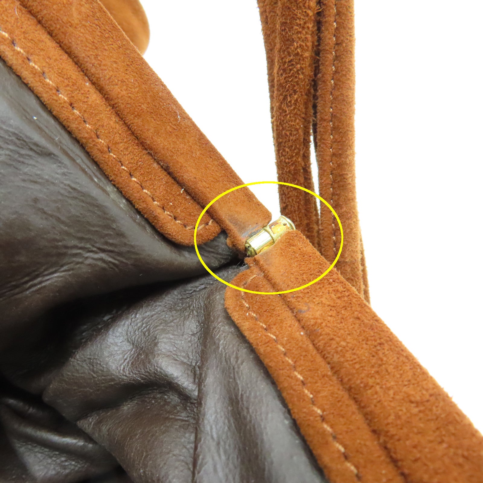 BOTTEGA VENETA 麂皮皮革Shoulder Bag金扣肩背袋啡色