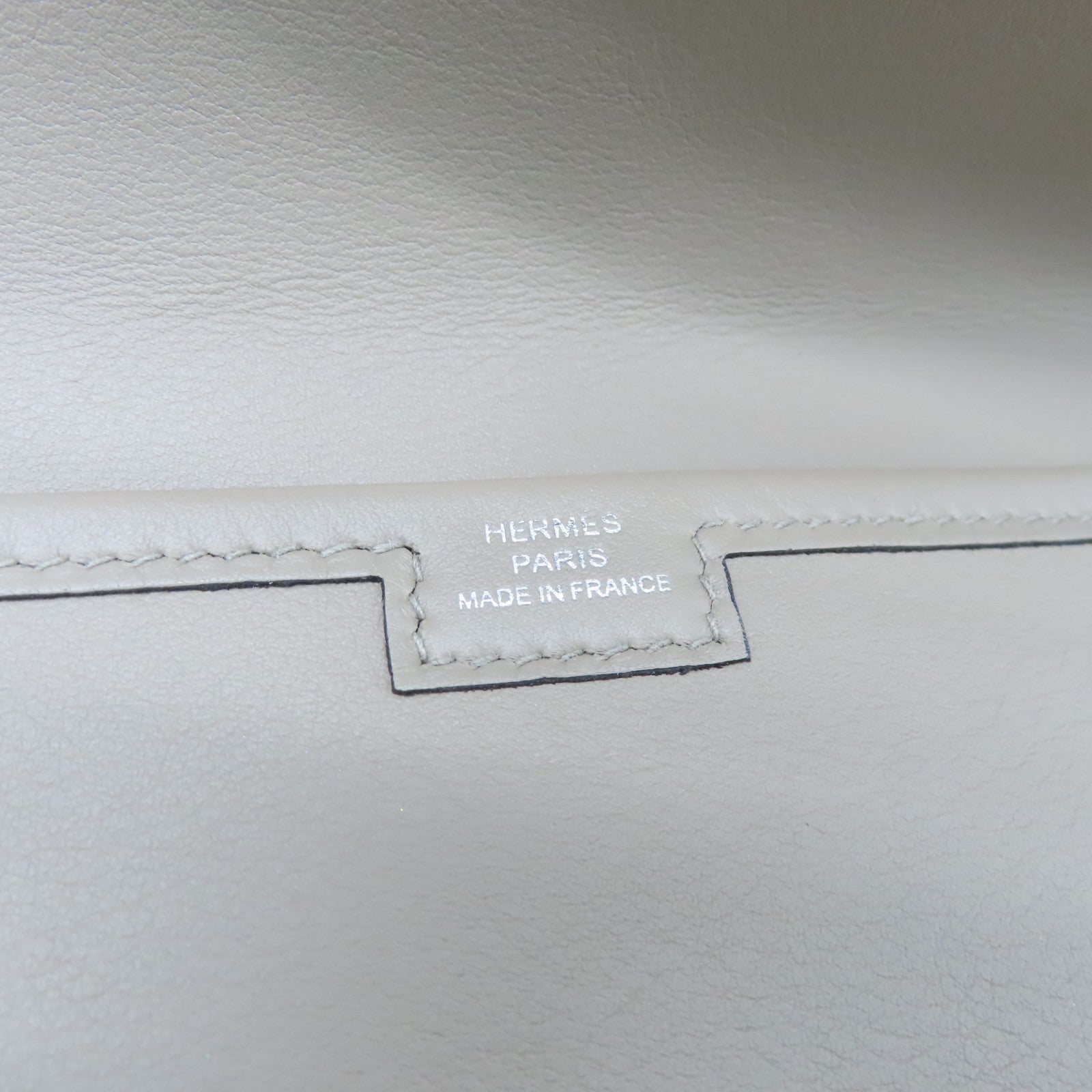 HERMES Veau Swift Leather Jije Elan Clutch Turtledove Gray