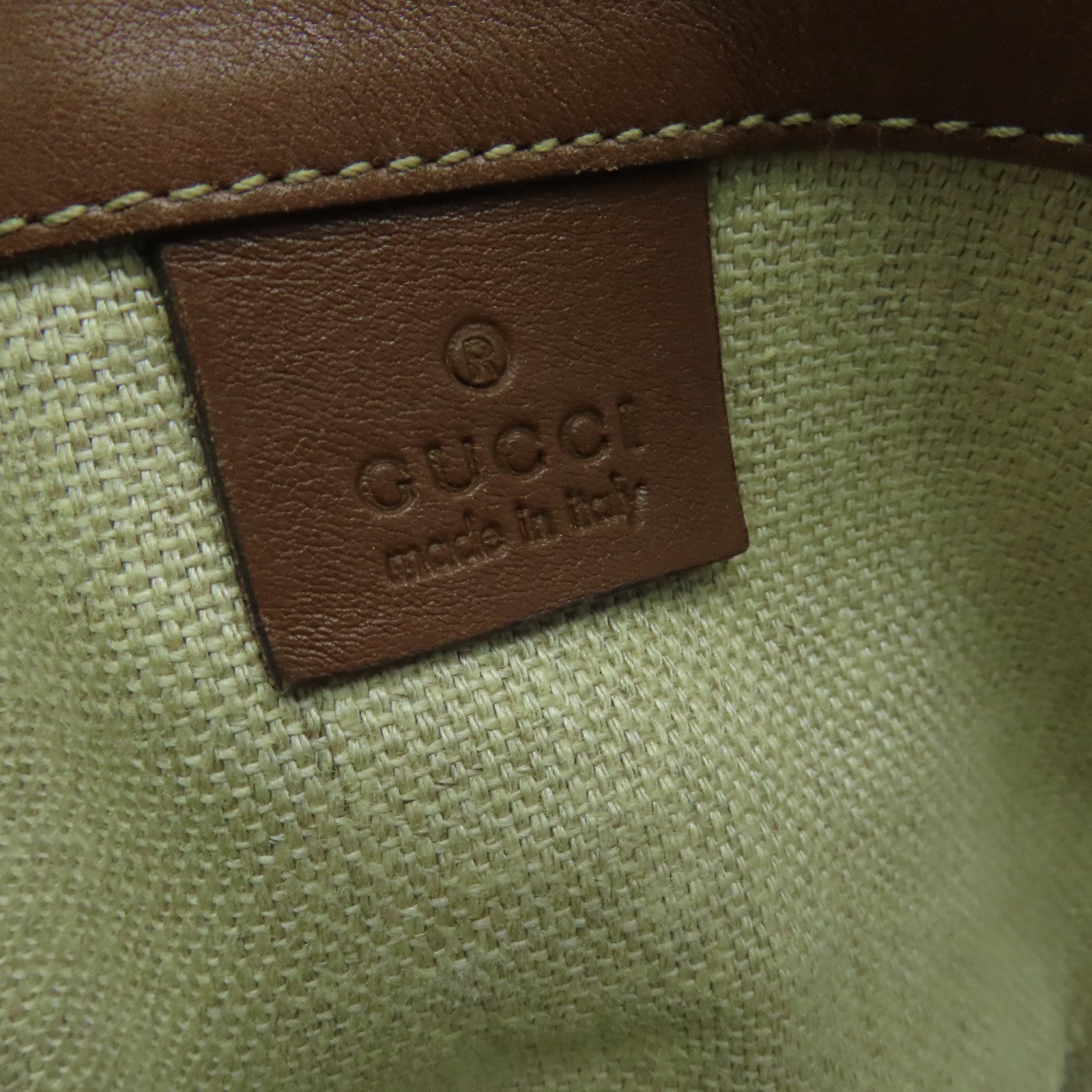 GUCCI 帆布Shoulder Bag金扣肩背袋米色啡色
