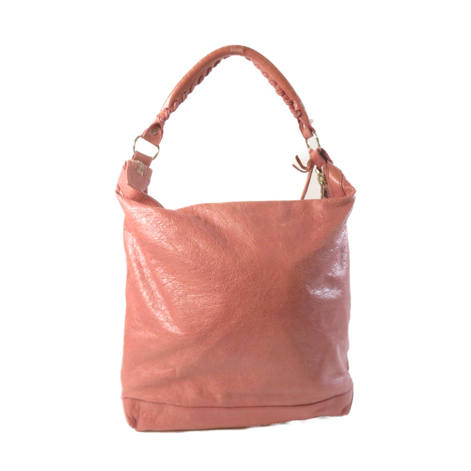 BALENCIAGA 羊皮皮革Bucket Bag金扣肩背袋粉紅色