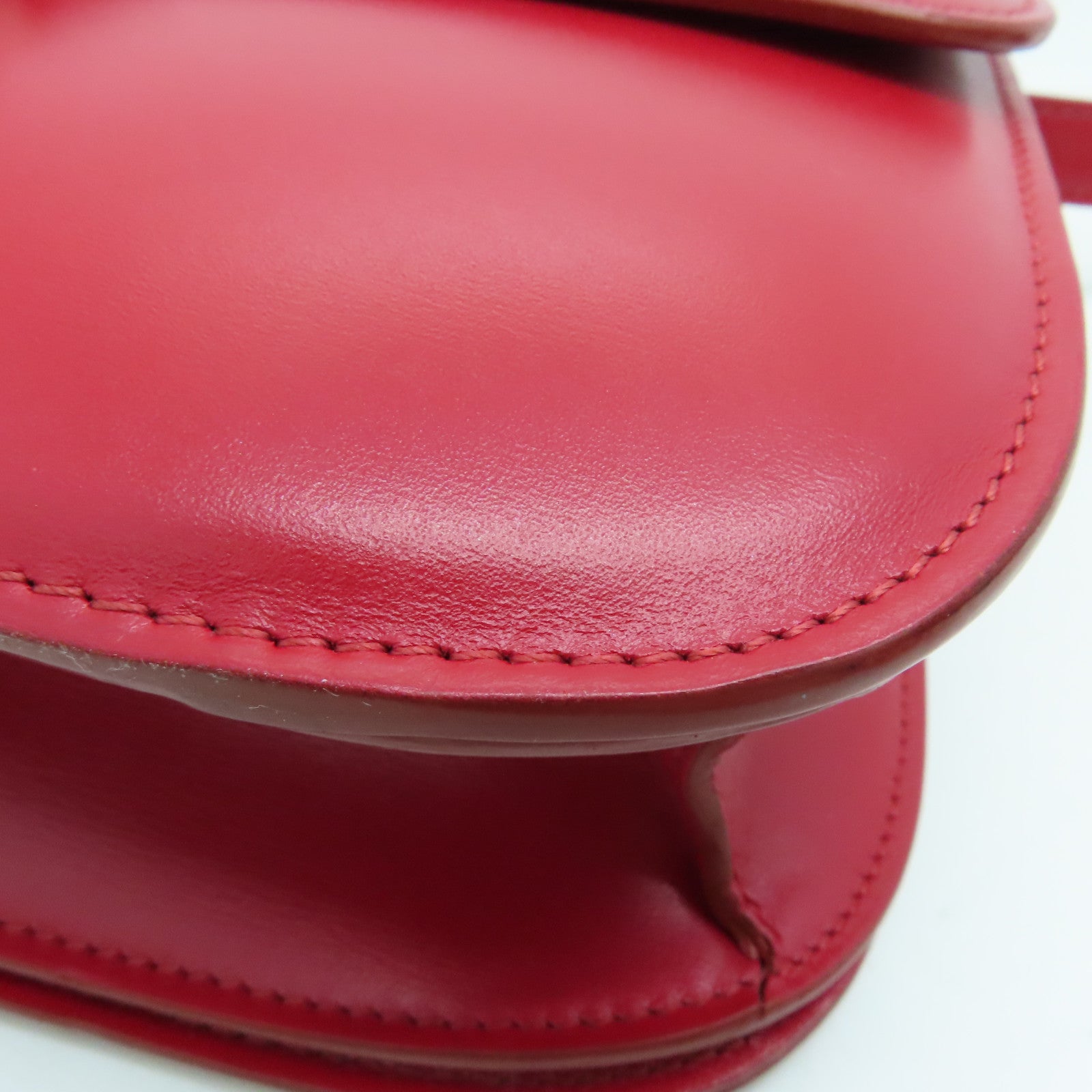 CELINE 牛皮皮革Classic Box银扣肩背袋红色