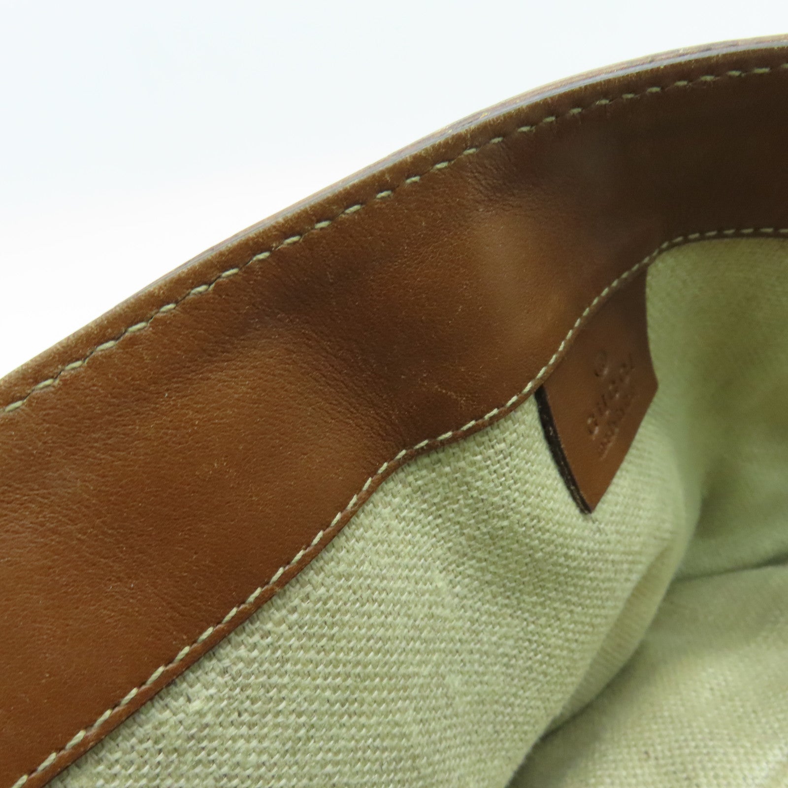 GUCCI 帆布Shoulder Bag金扣肩背袋米色啡色