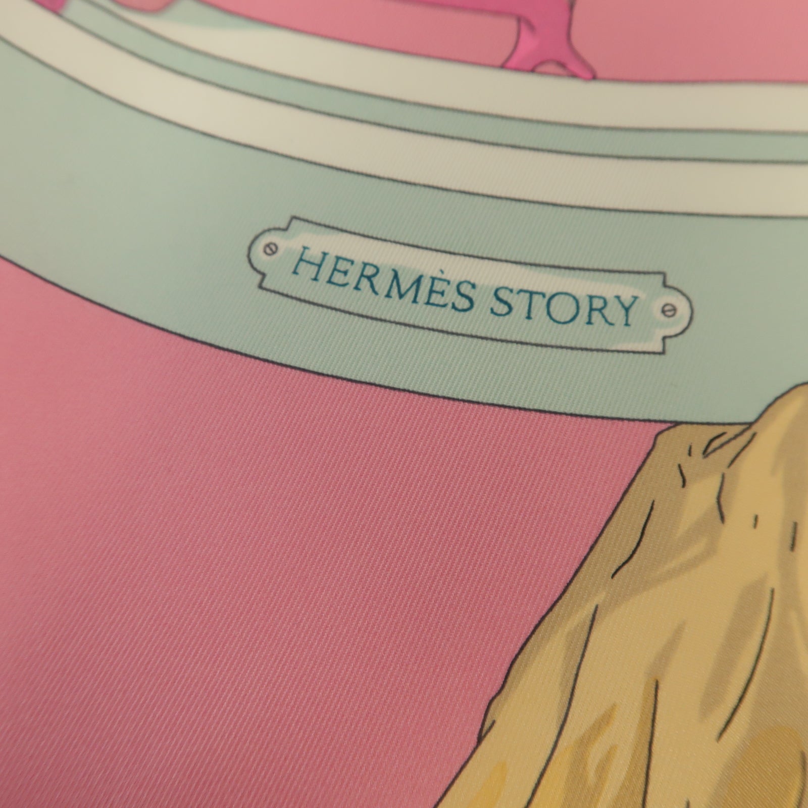 HERMES 絲質Scarf絲巾粉紅色/彩色