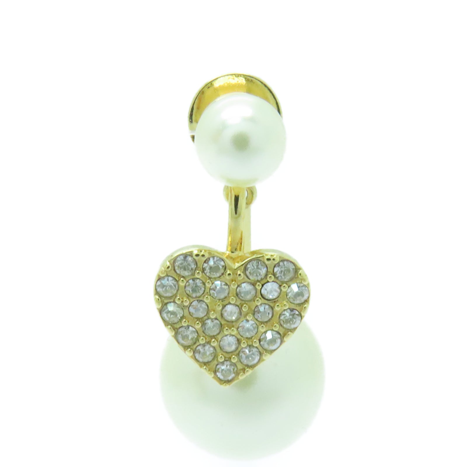 Dior PVC/金屬Single Earring耳環金色/白色