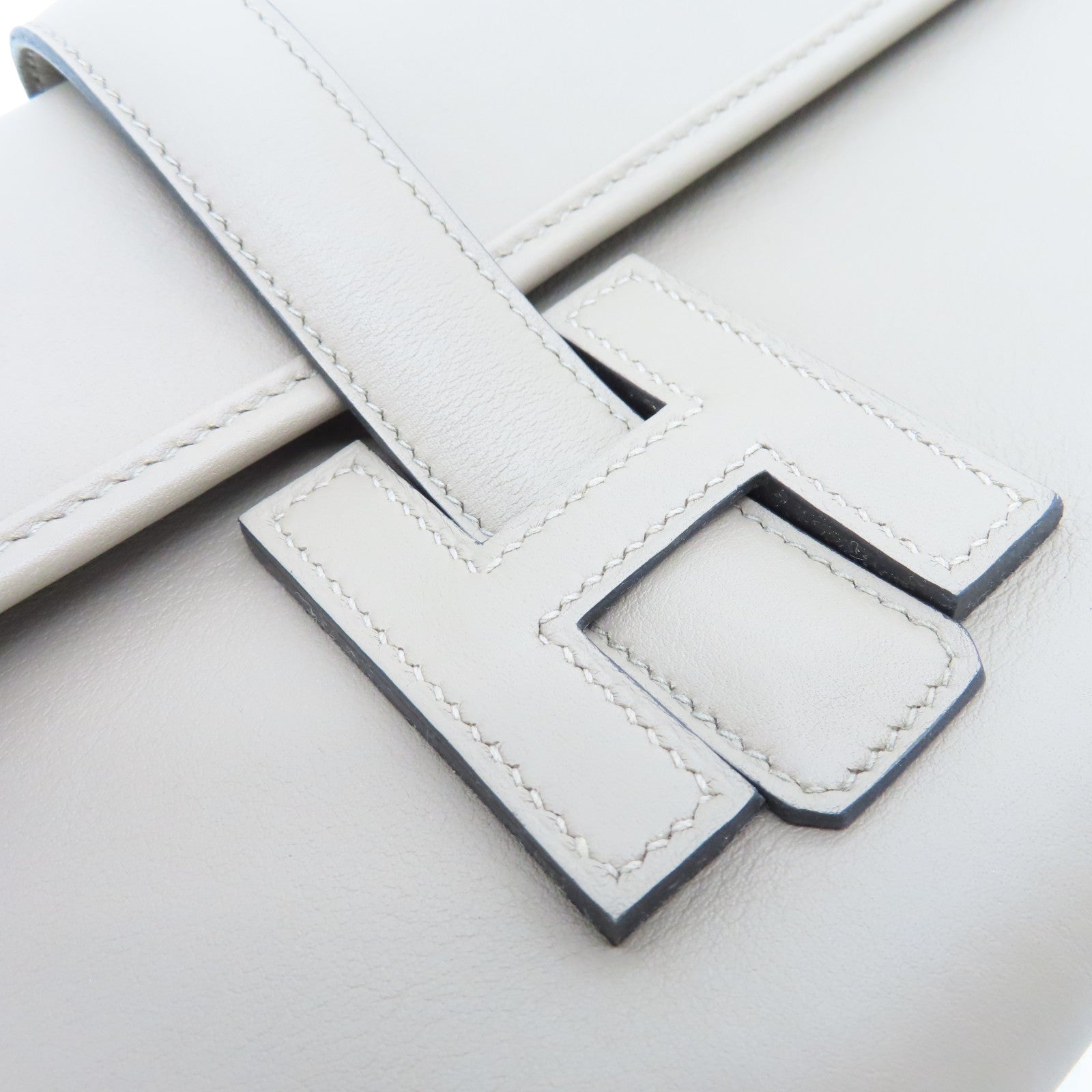 HERMES Veau Swift Leather Jije Elan Clutch Turtledove Gray