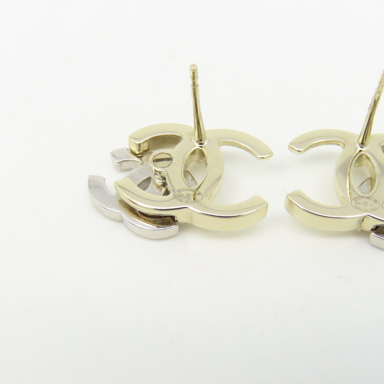 CHANEL 金屬/水晶Earrings耳環金色/銀色