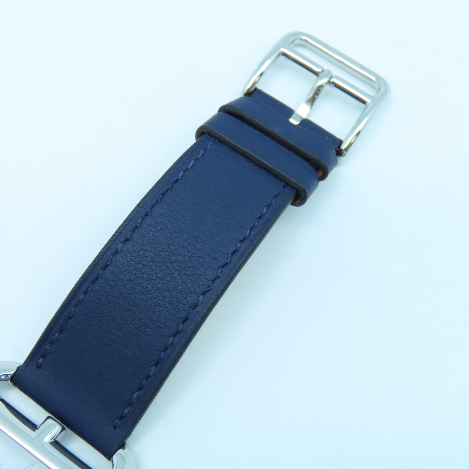 HERMES Cape Cod Watch不锈钢/皮革带石英手表蓝色