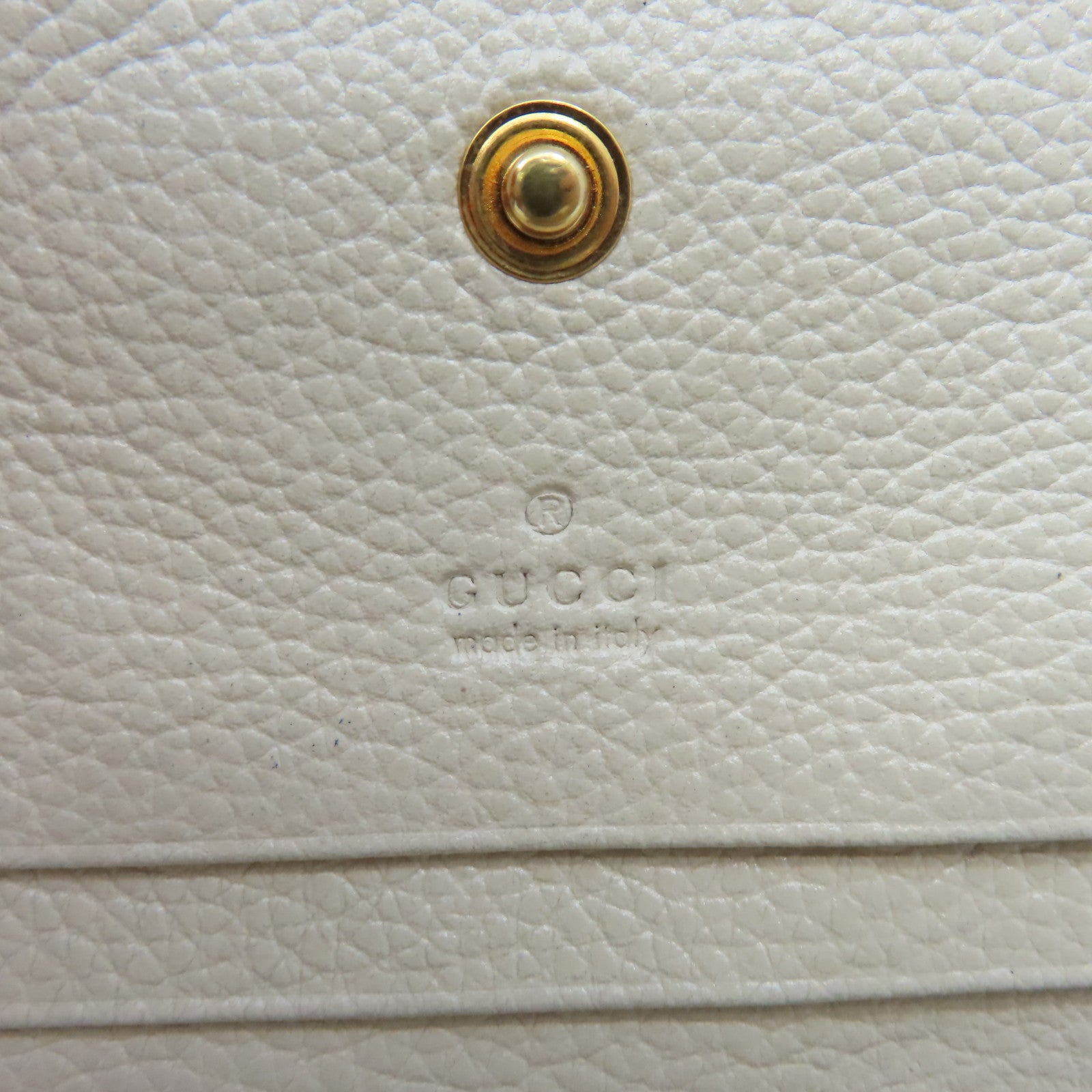 GUCCI 牛皮皮革Chain Wallet錢包米白色