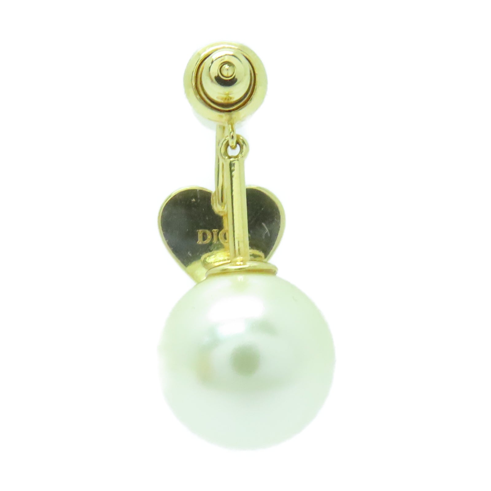 Dior PVC/金屬Single Earring耳環金色/白色