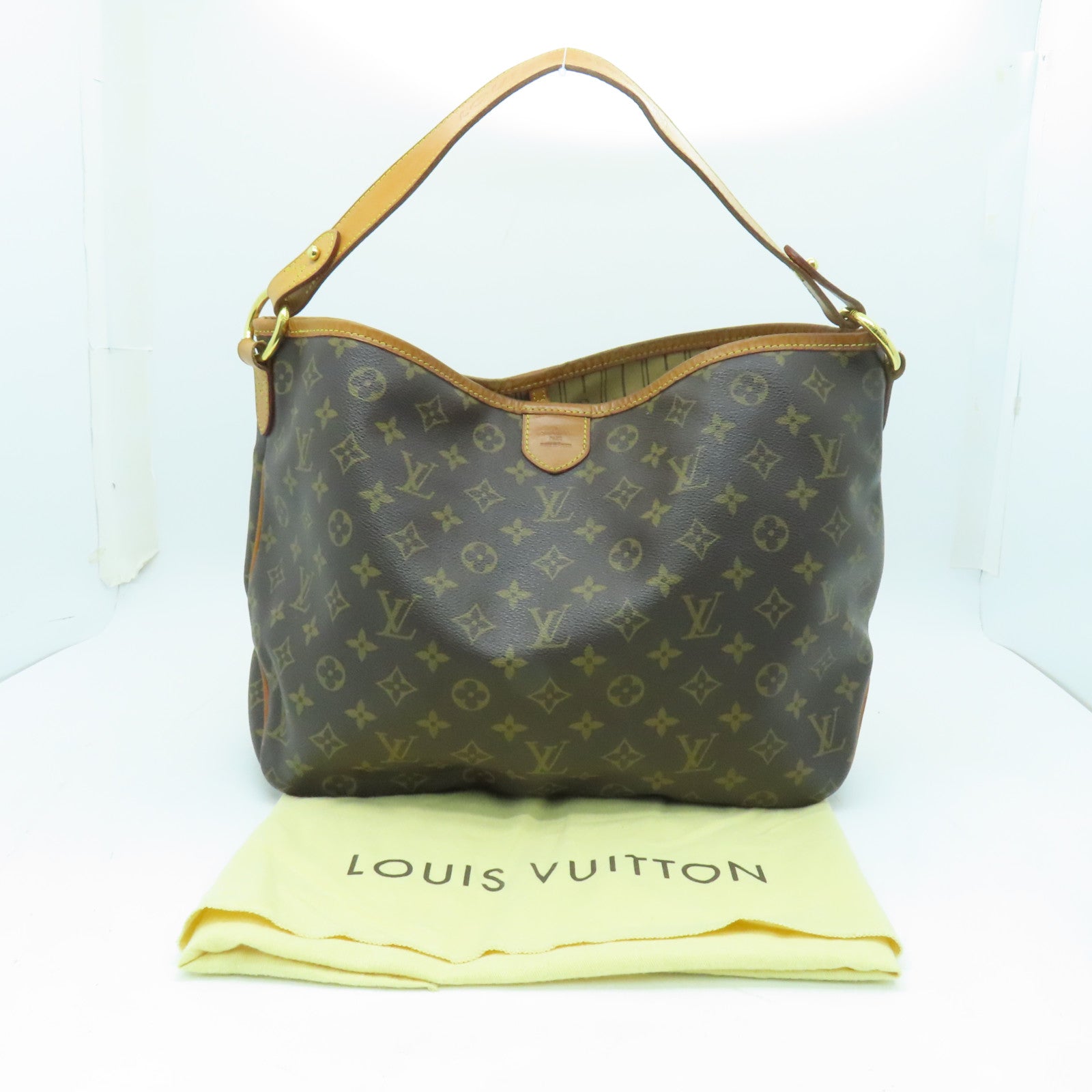 LOUIS VUITTON Monogram Delightful PM金扣肩背袋啡色