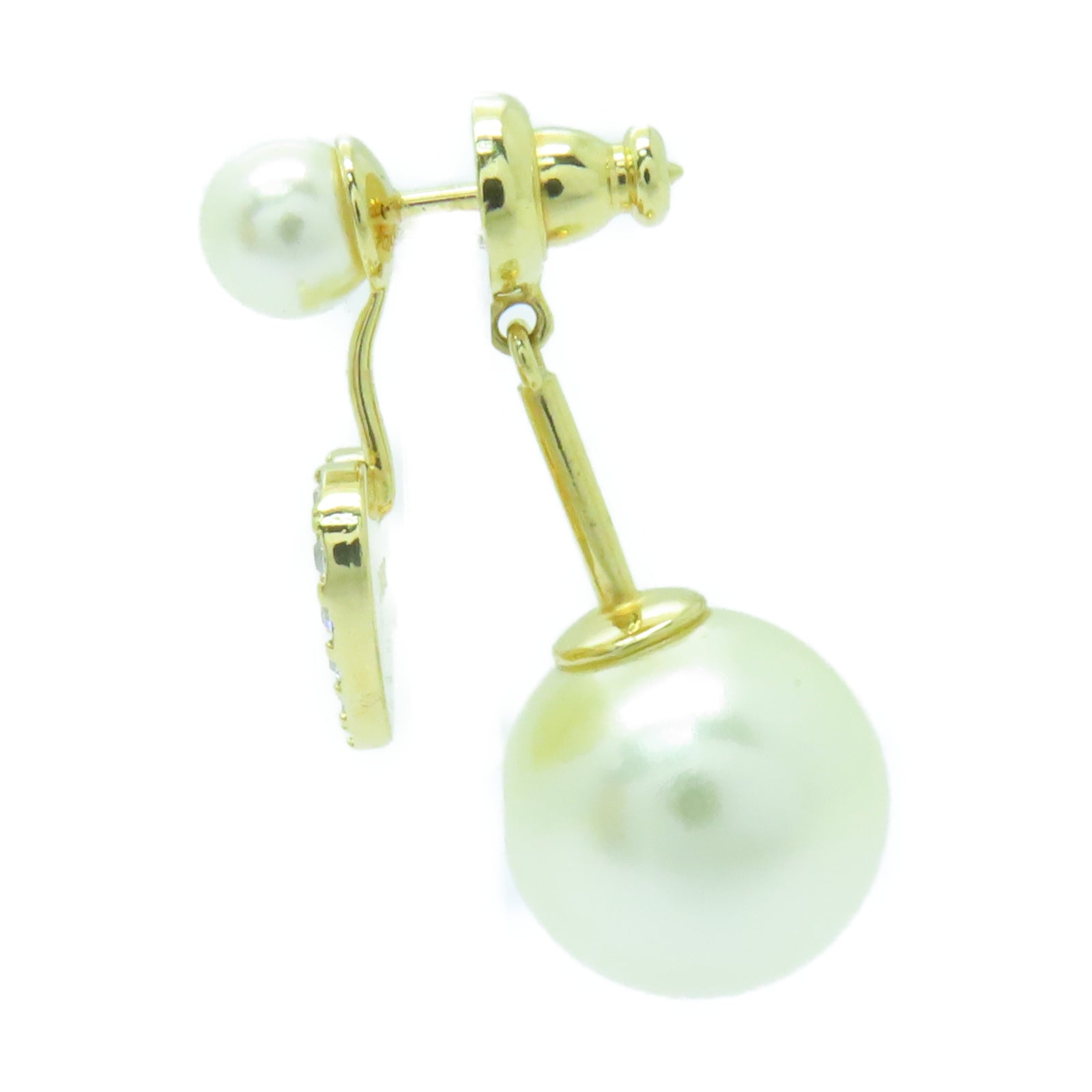 Dior PVC/金屬Single Earring耳環金色/白色
