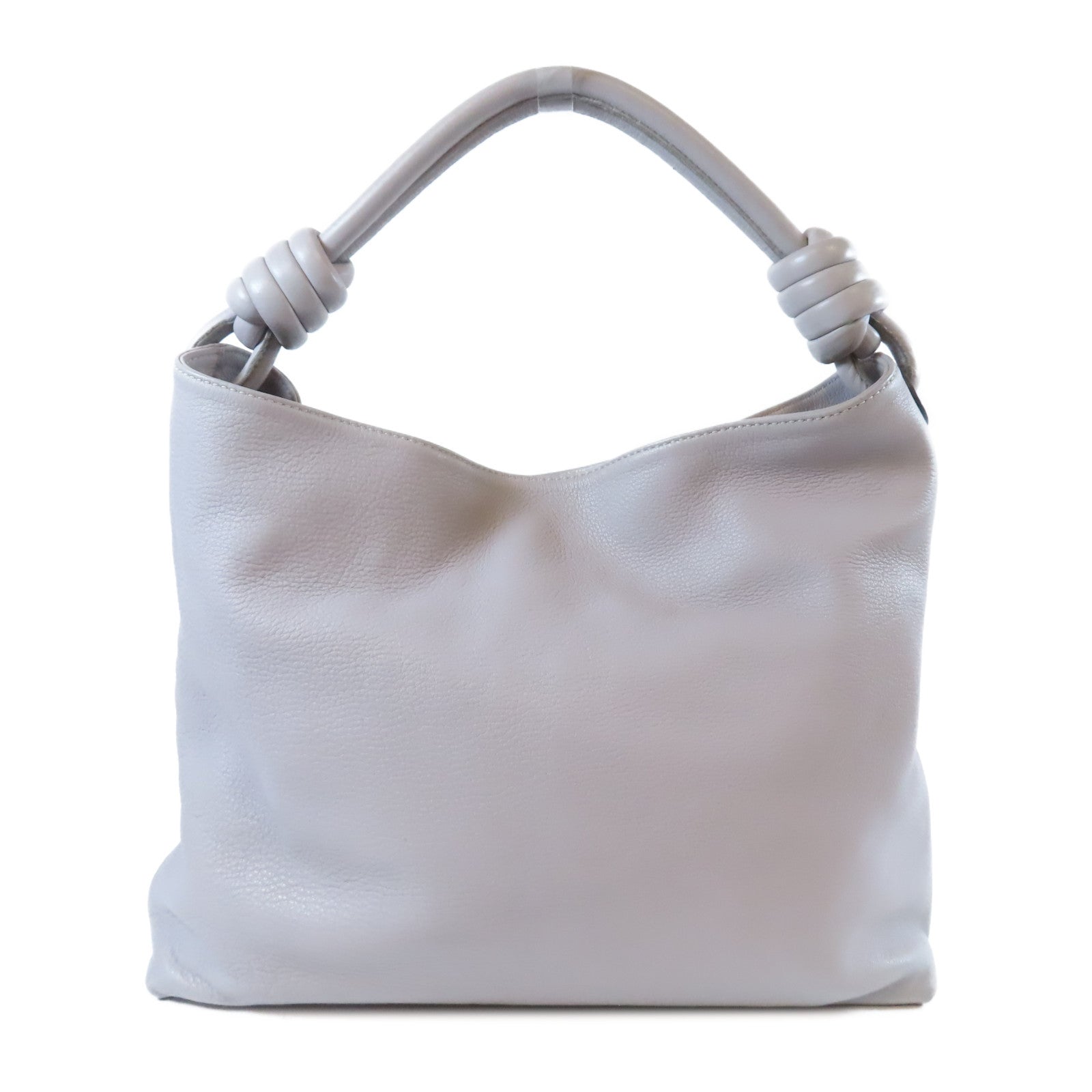 LOEWE 牛皮皮革Shoulder Bag銀扣肩背袋灰色
