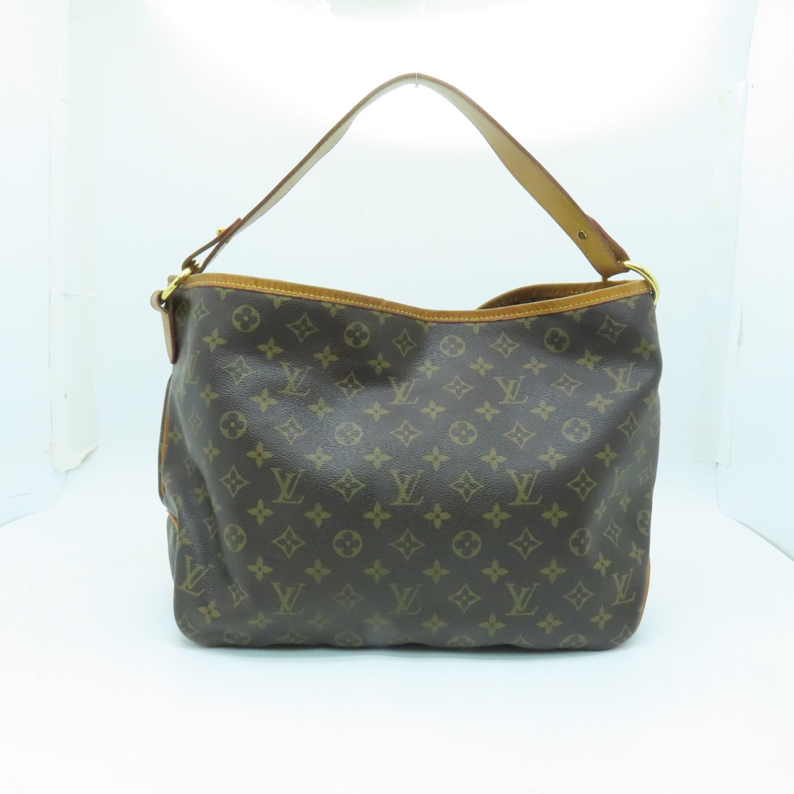 LOUIS VUITTON Monogram Delightful PM金扣肩背袋啡色