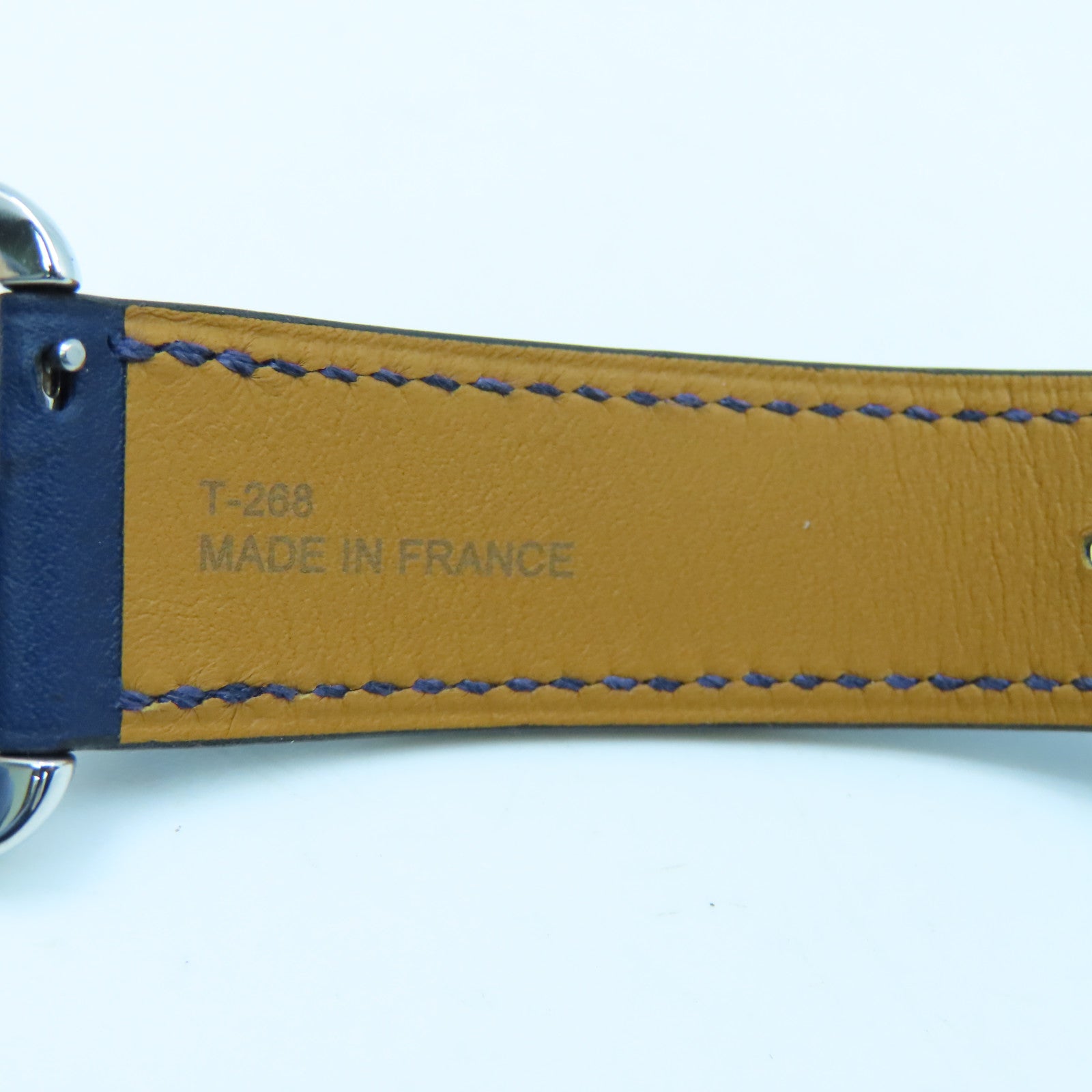 HERMES Cape Cod Watch不锈钢/皮革带石英手表蓝色