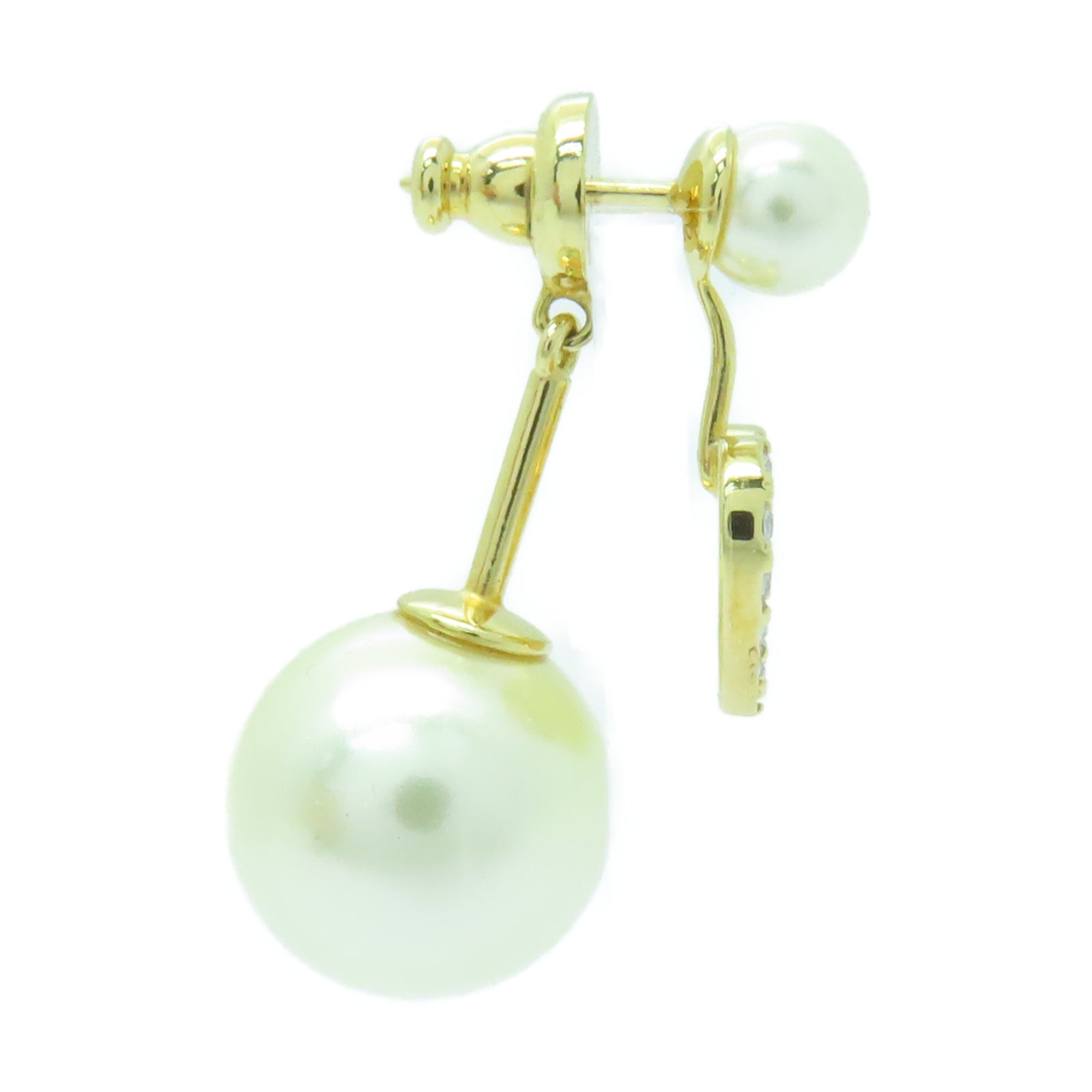 Dior PVC/金屬Single Earring耳環金色/白色