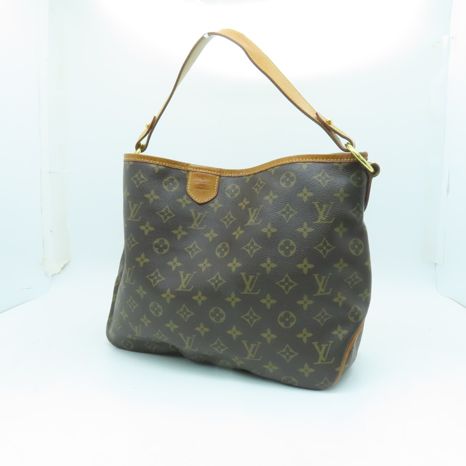 LOUIS VUITTON Monogram Delightful PM金扣肩背袋啡色
