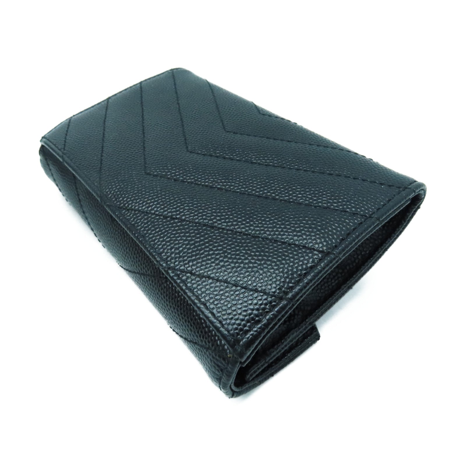 SAINT LAURENT 牛皮皮革Card Case金扣卡片套黑色