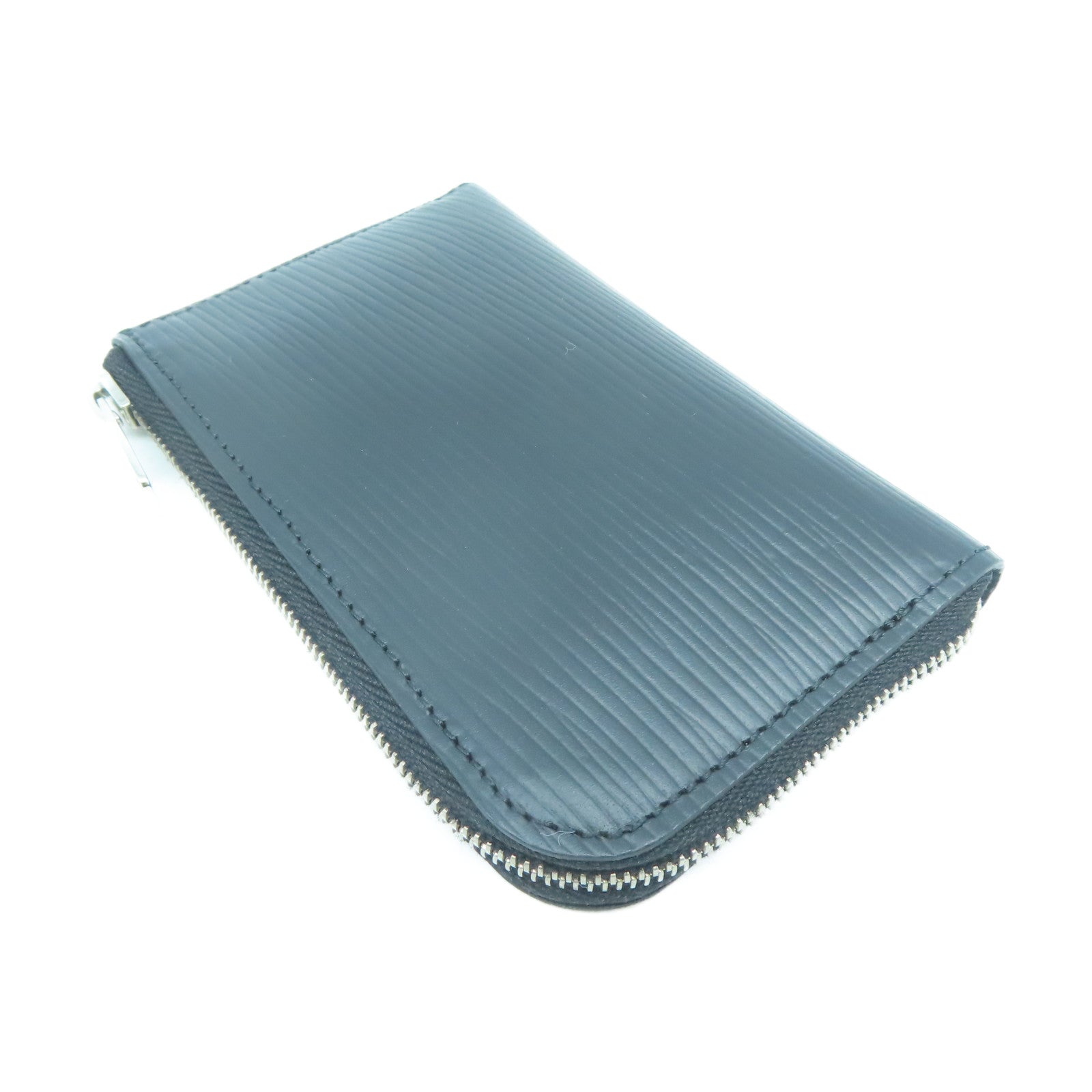 LOUIS VUITTON Epi Coin Case銀扣零錢包黑色