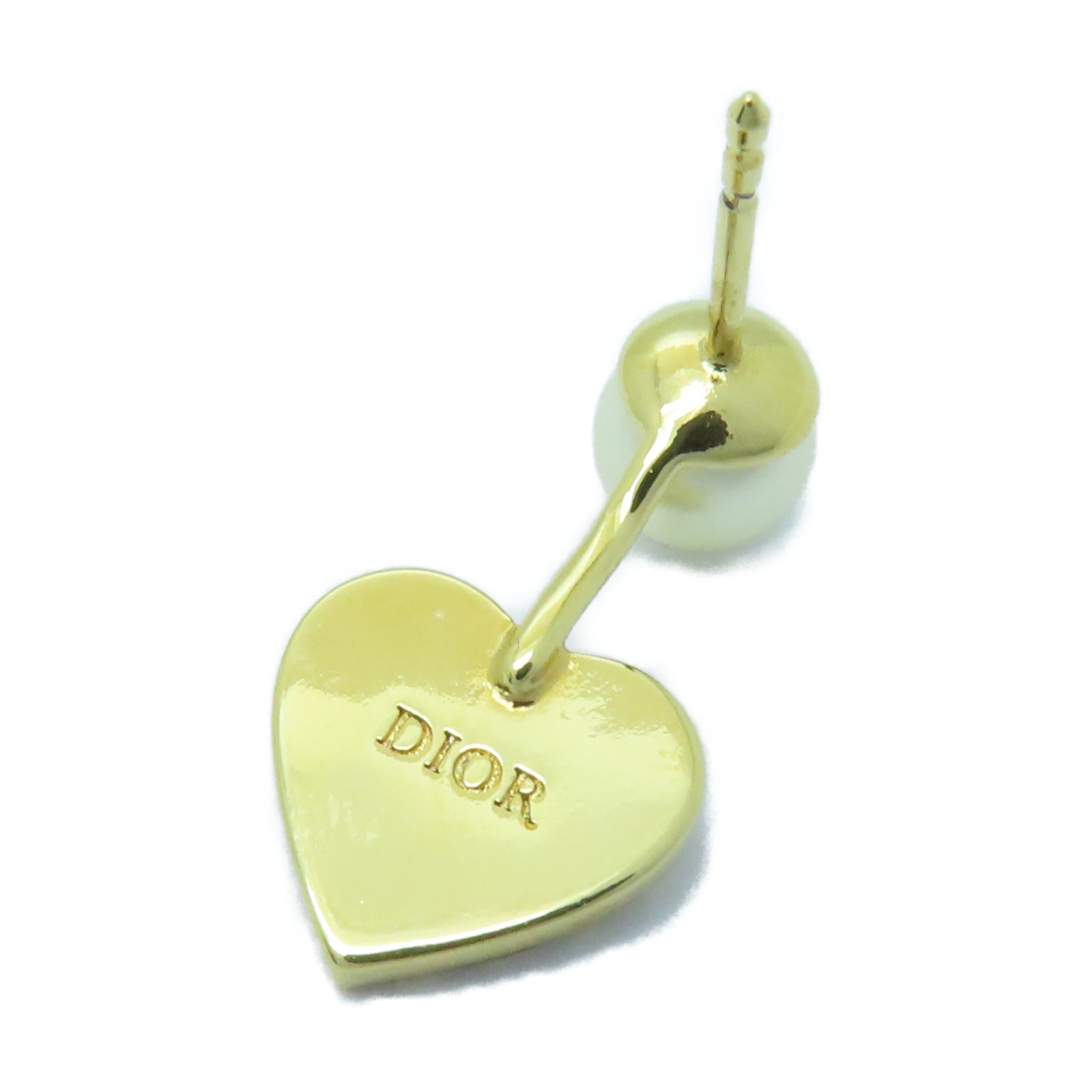Dior PVC/金屬Single Earring耳環金色/白色