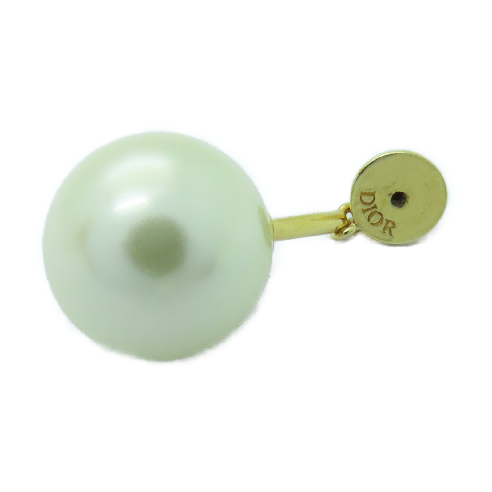 Dior PVC/金屬Single Earring耳環金色/白色
