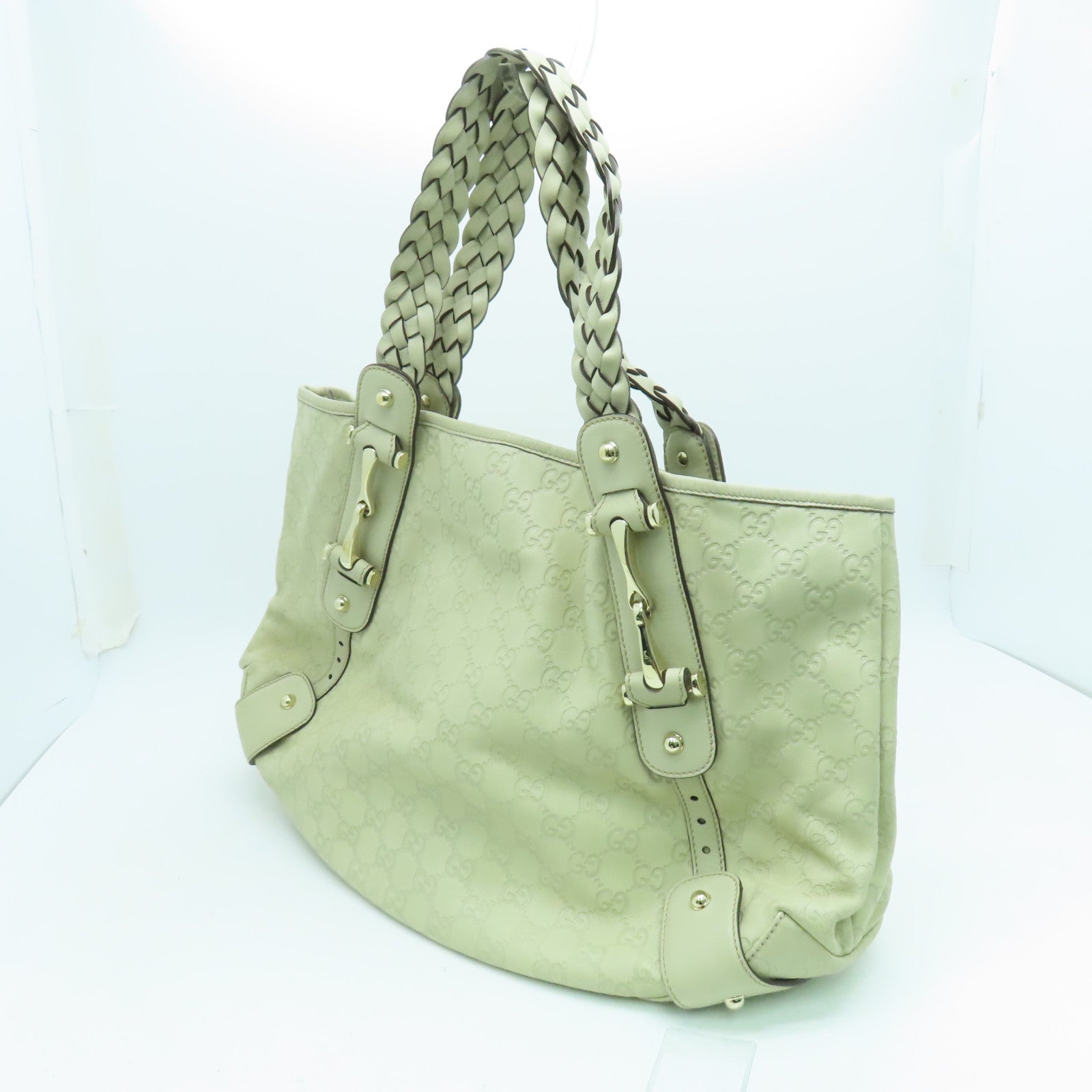 GUCCI 牛皮皮革Shoulder Bag金扣肩背袋白色