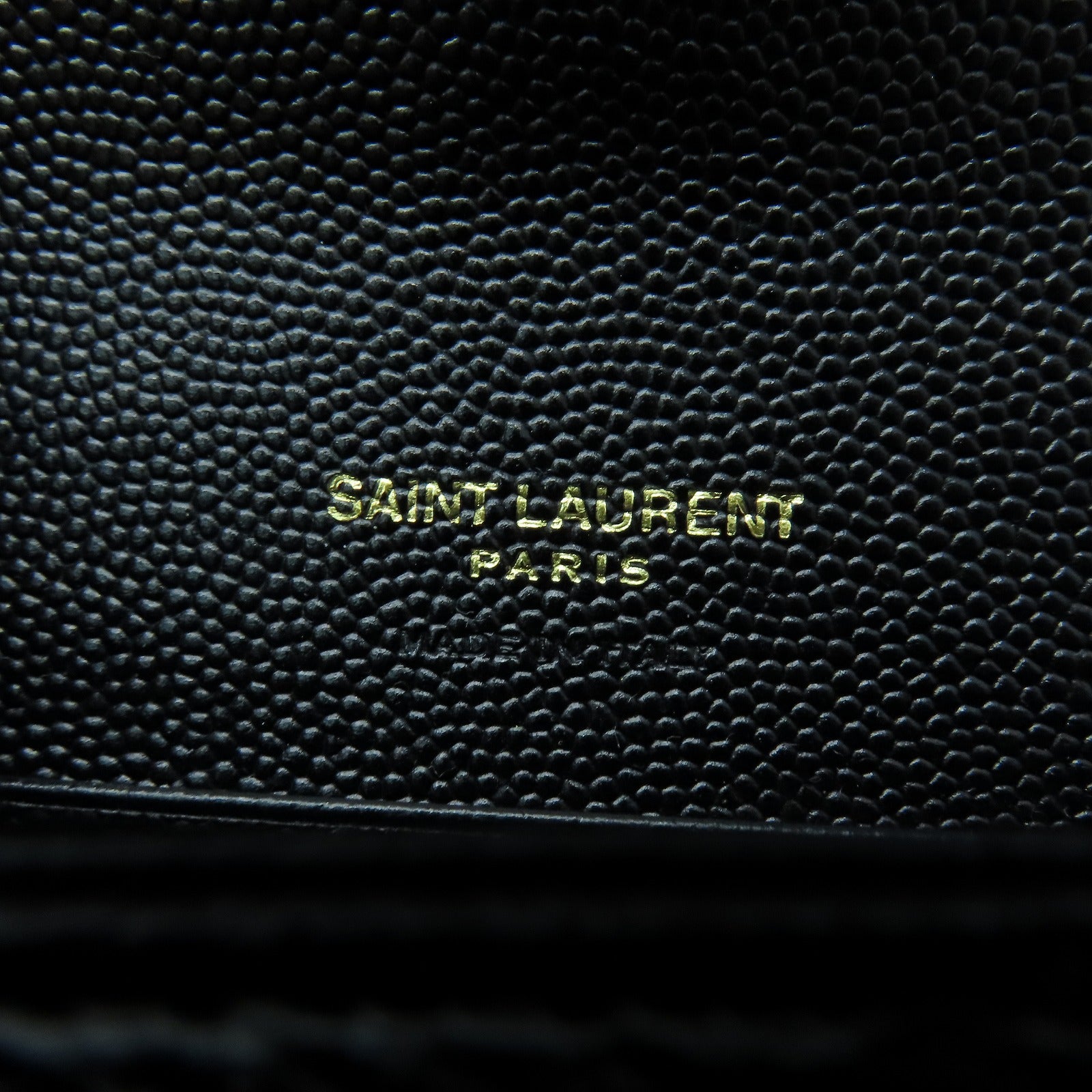SAINT LAURENT 牛皮皮革Card Case金扣卡片套黑色