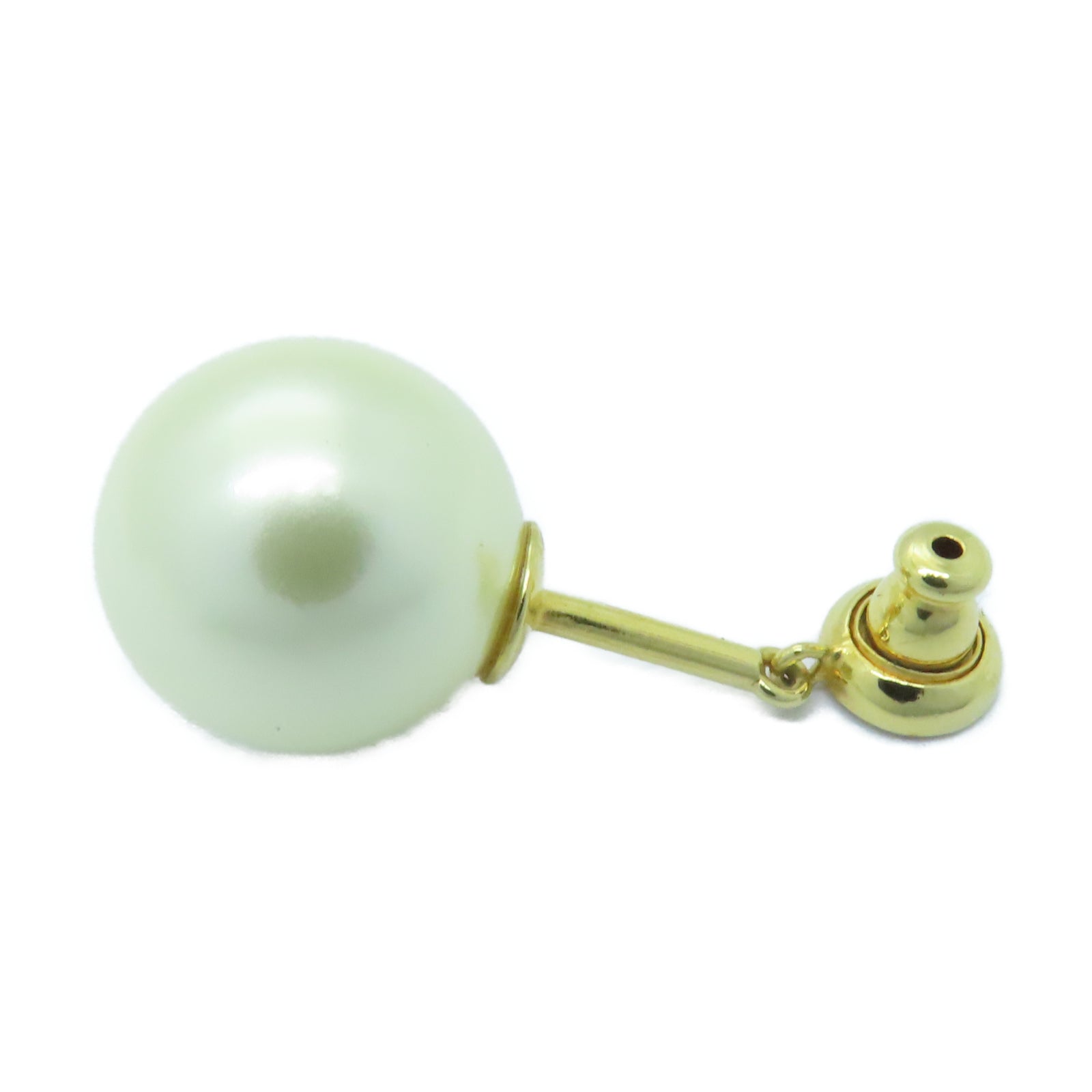 Dior PVC/金屬Single Earring耳環金色/白色