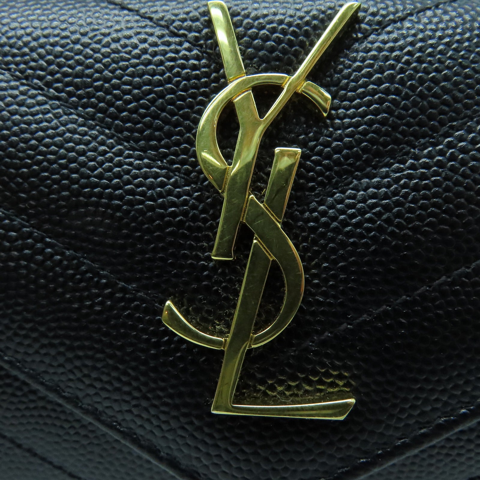 SAINT LAURENT 牛皮皮革Card Case金扣卡片套黑色