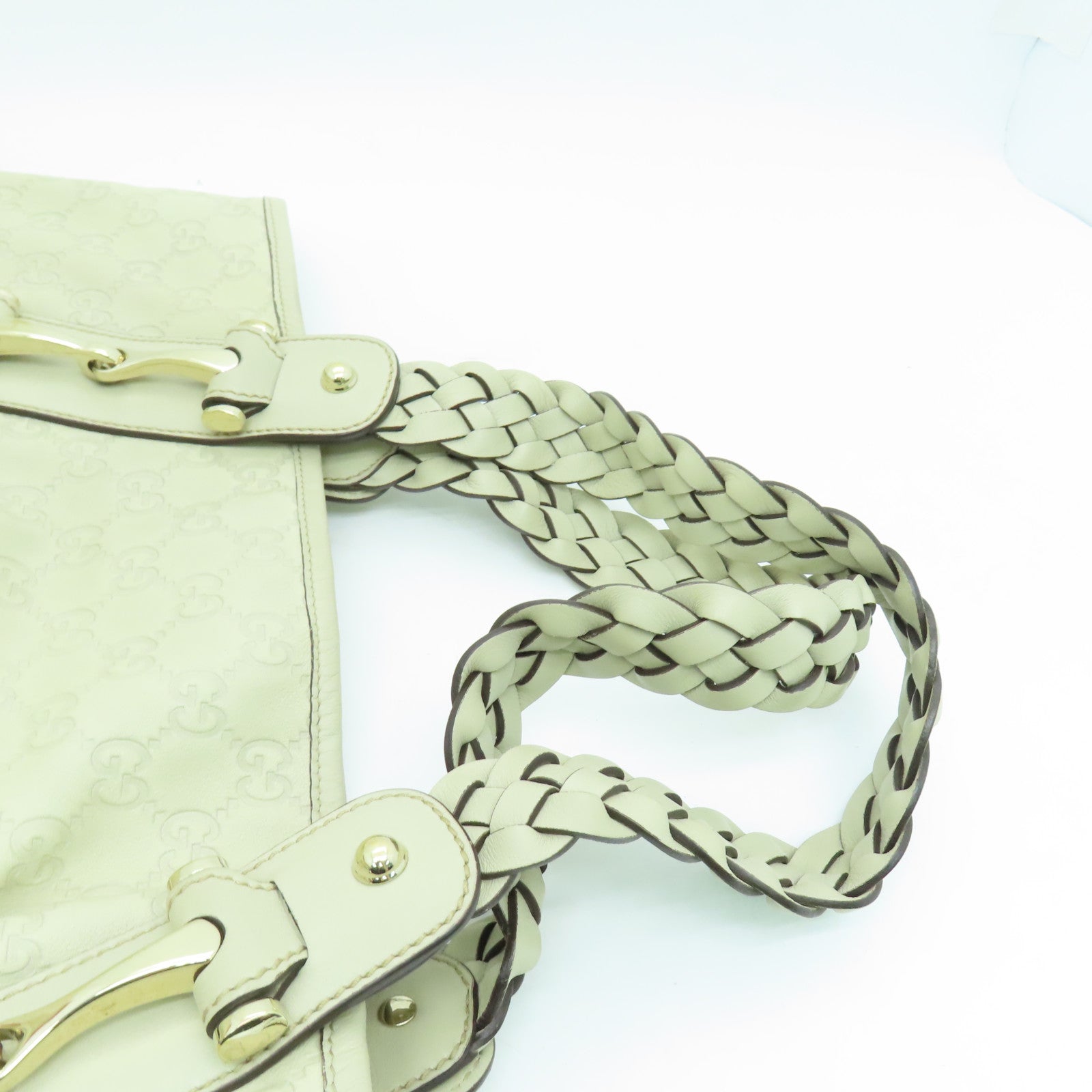 GUCCI 牛皮皮革Shoulder Bag金扣肩背袋白色