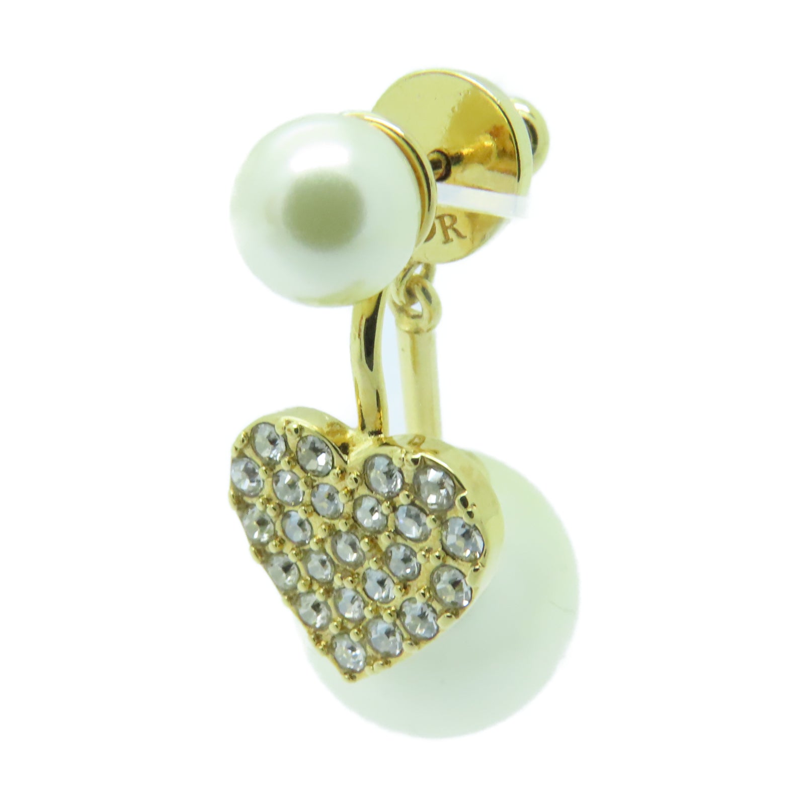 Dior PVC/金屬Single Earring耳環金色/白色