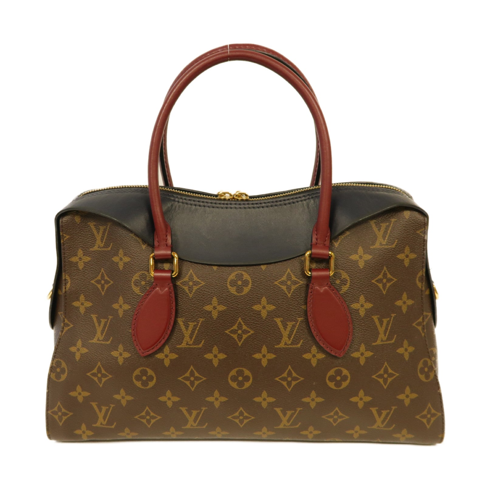 LOUIS VUITTON Monogram Tuileries金扣手挽肩背兩用袋棕色/藍色/紅色