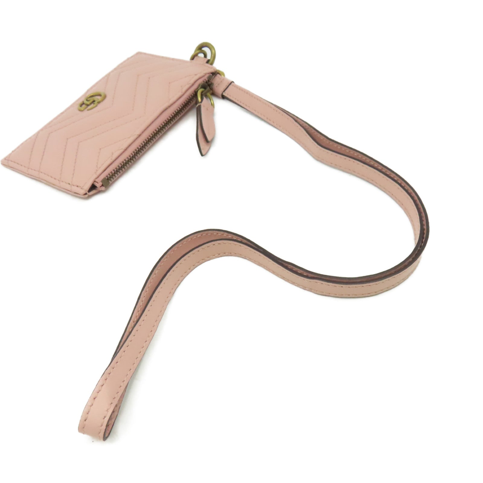 GUCCI 牛皮皮革Card Case零錢包/卡片套粉紅色