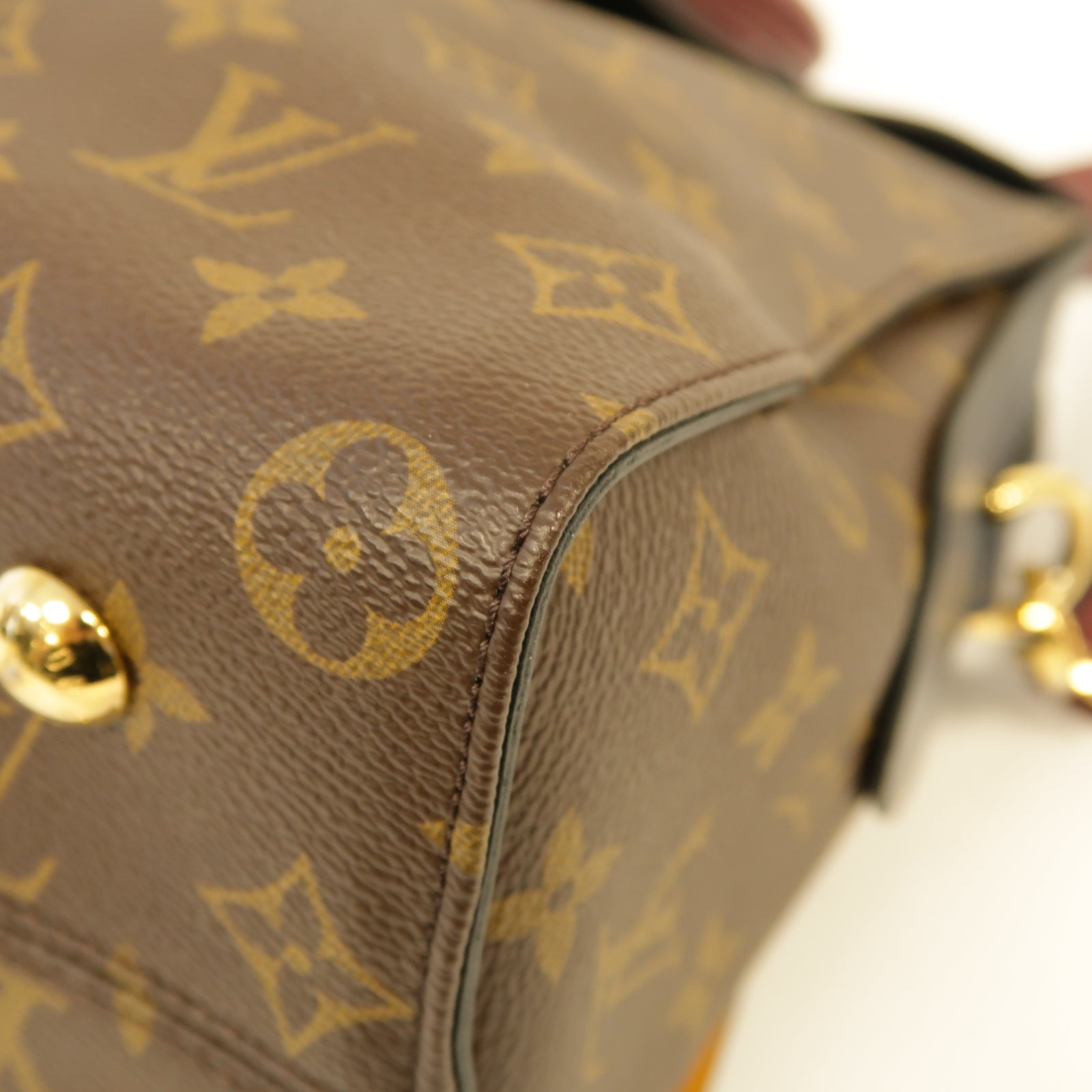LOUIS VUITTON Monogram Tuileries金扣手挽肩背兩用袋棕色/藍色/紅色