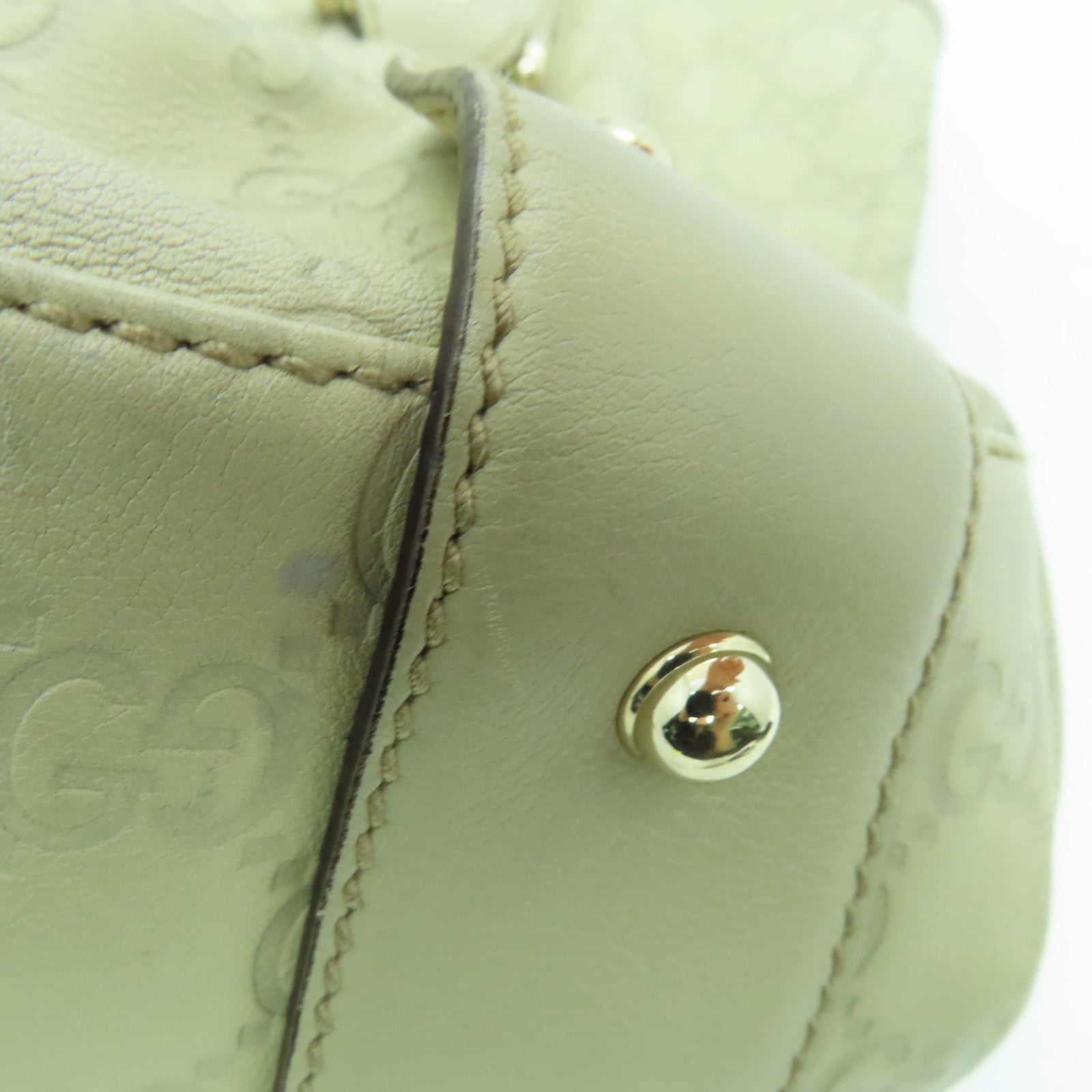 GUCCI 牛皮皮革Shoulder Bag金扣肩背袋白色