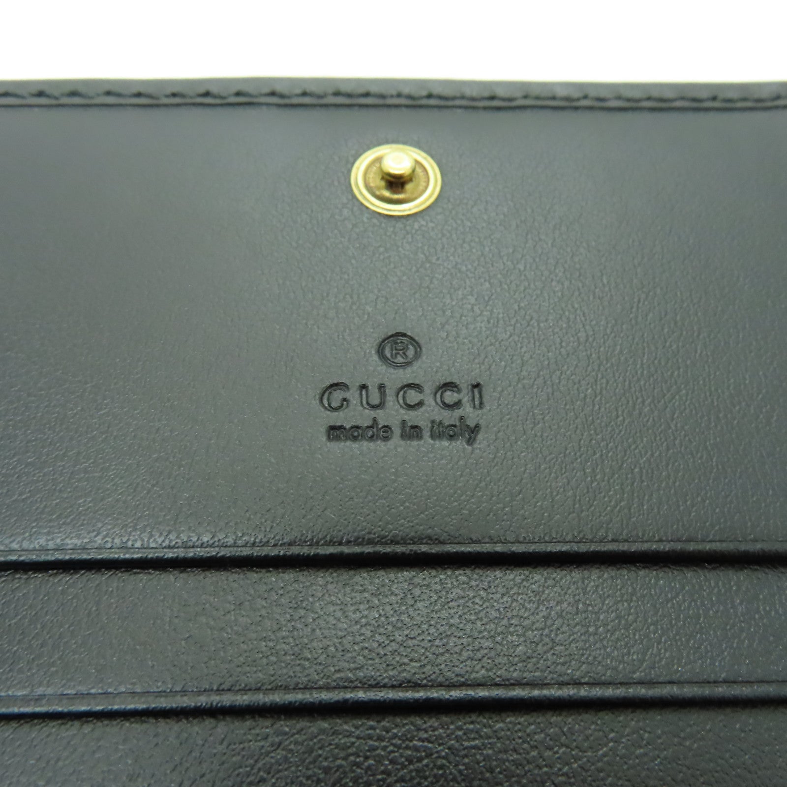 GUCCI 牛皮皮革GG Marmont Wallet金扣錢包黒色