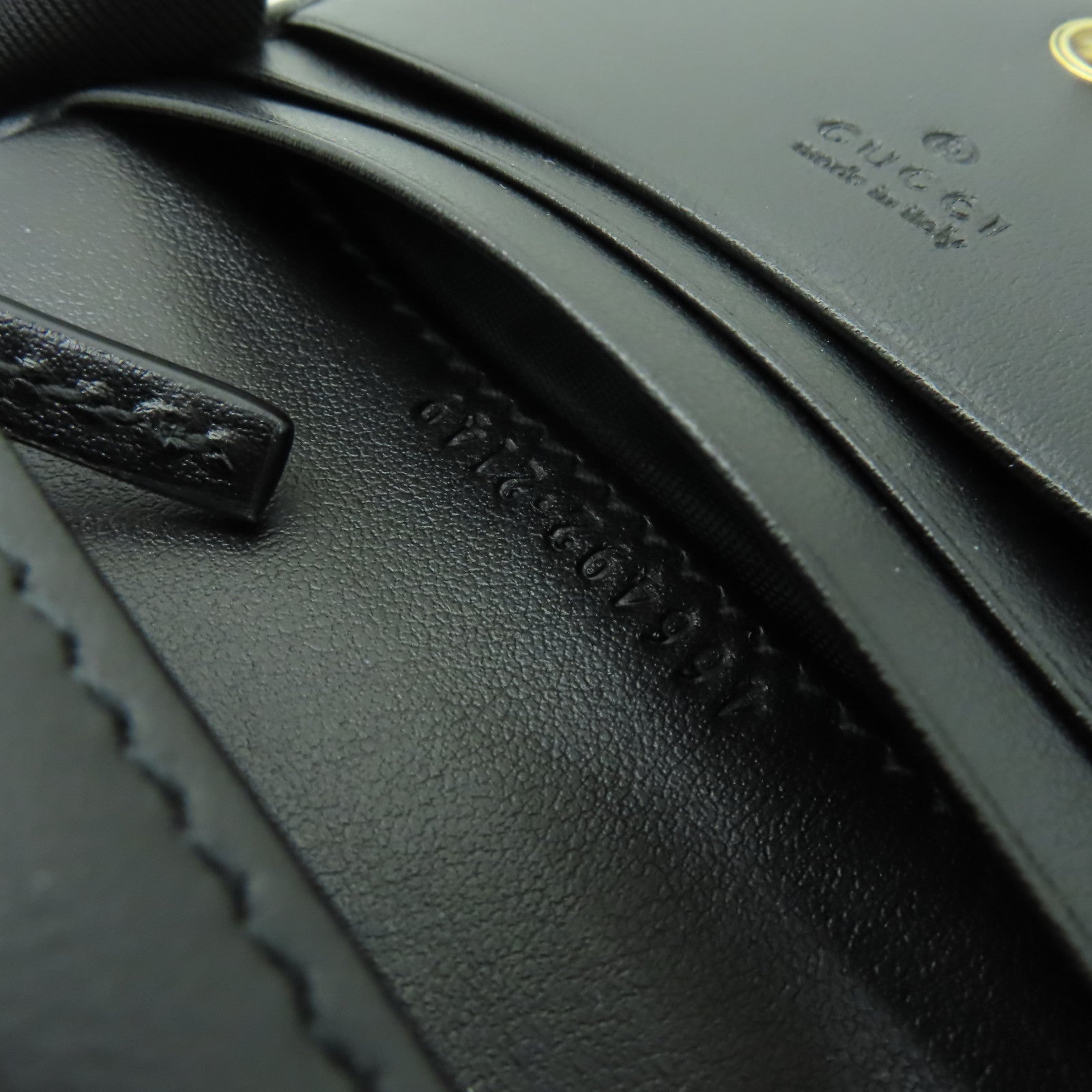 GUCCI 牛皮皮革GG Marmont Wallet金扣錢包黒色