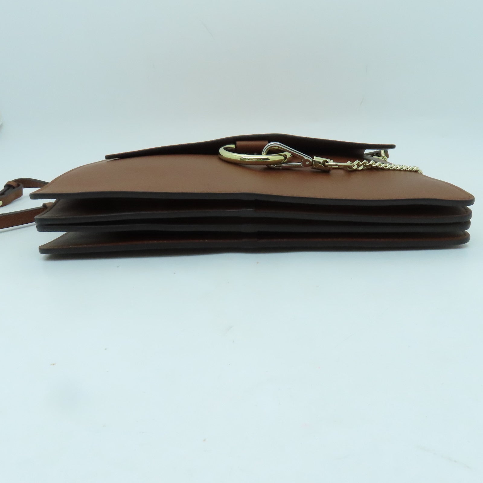 Chloe 牛皮皮革Shoulder Bag金扣肩背袋啡色