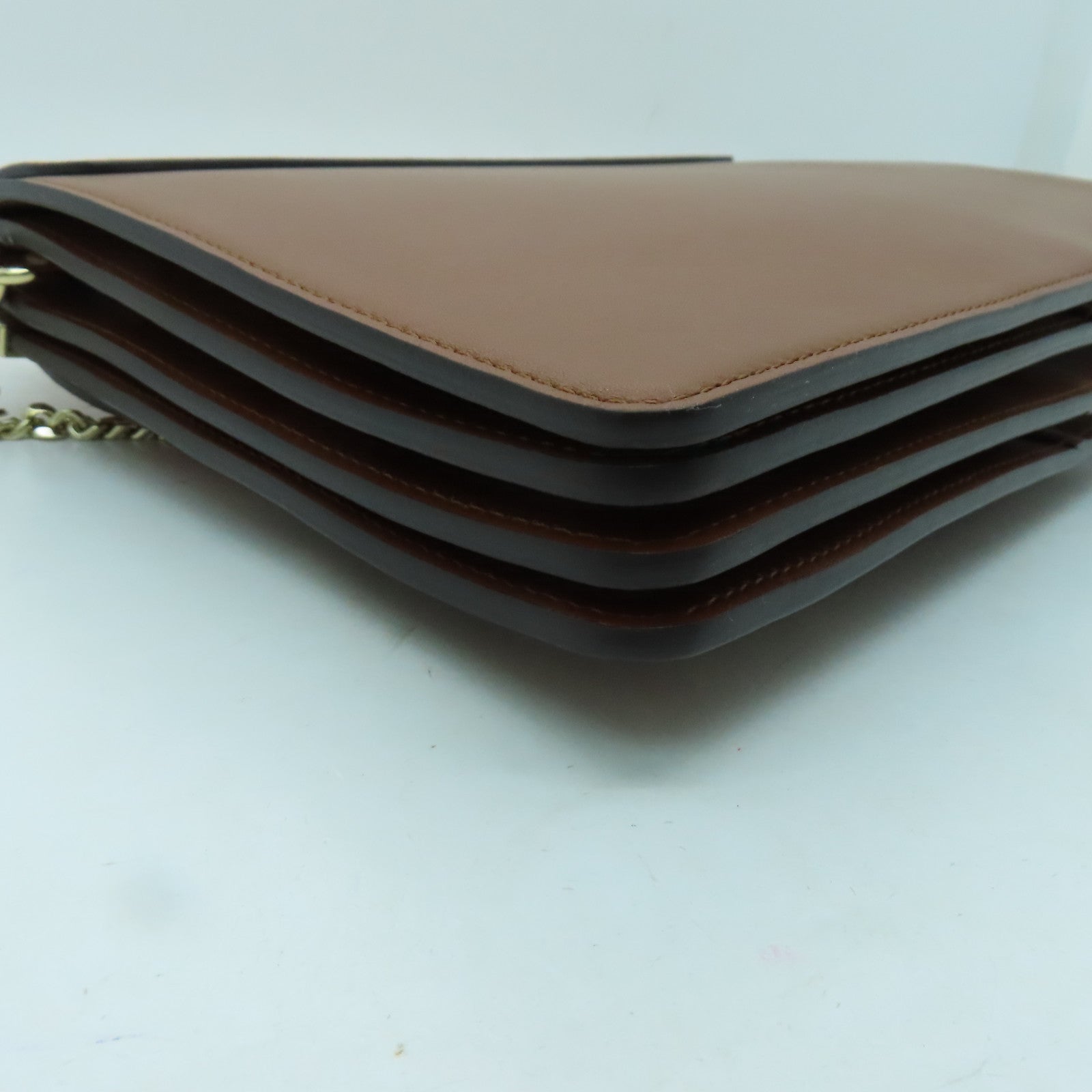 Chloe 牛皮皮革Shoulder Bag金扣肩背袋啡色