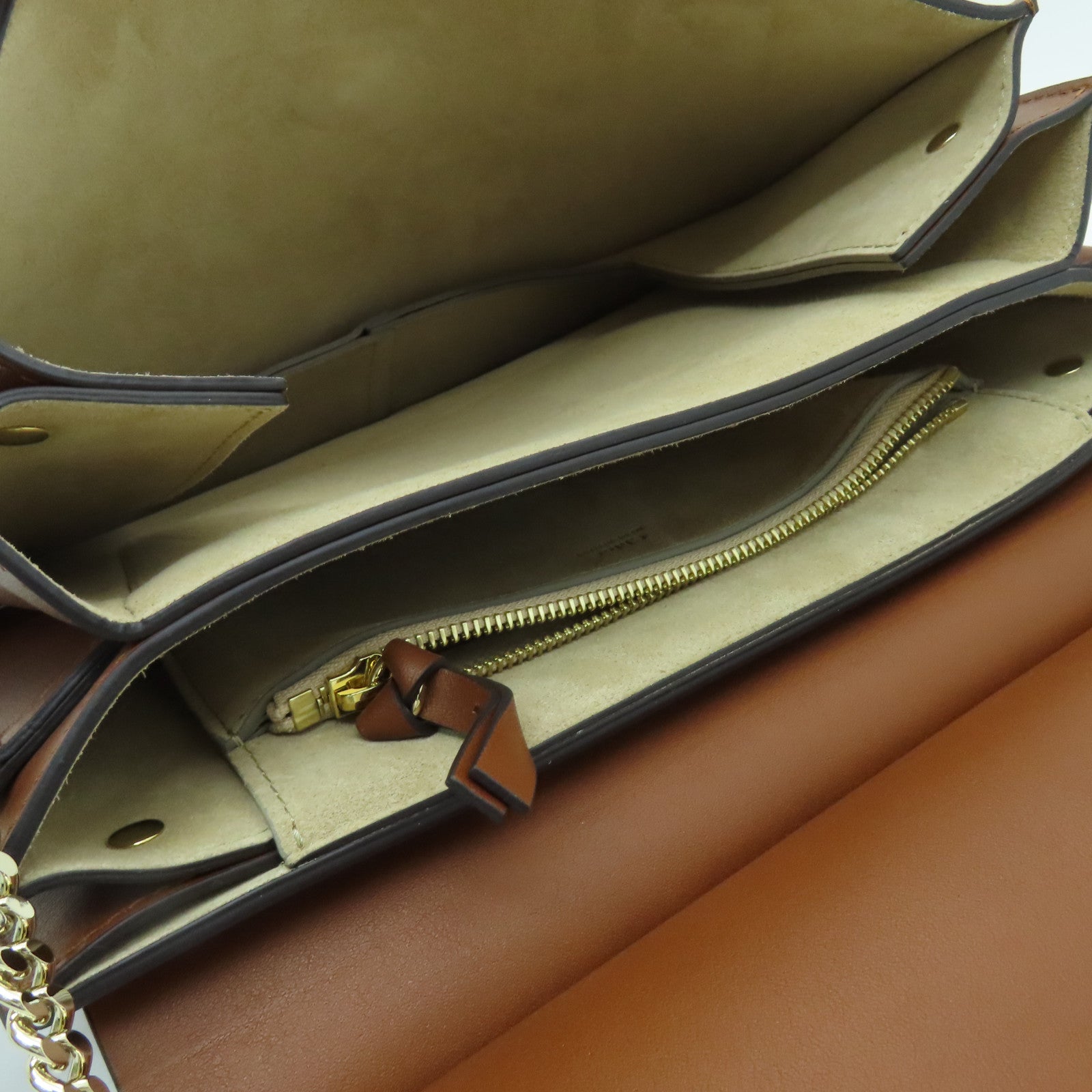 Chloe 牛皮皮革Shoulder Bag金扣肩背袋啡色