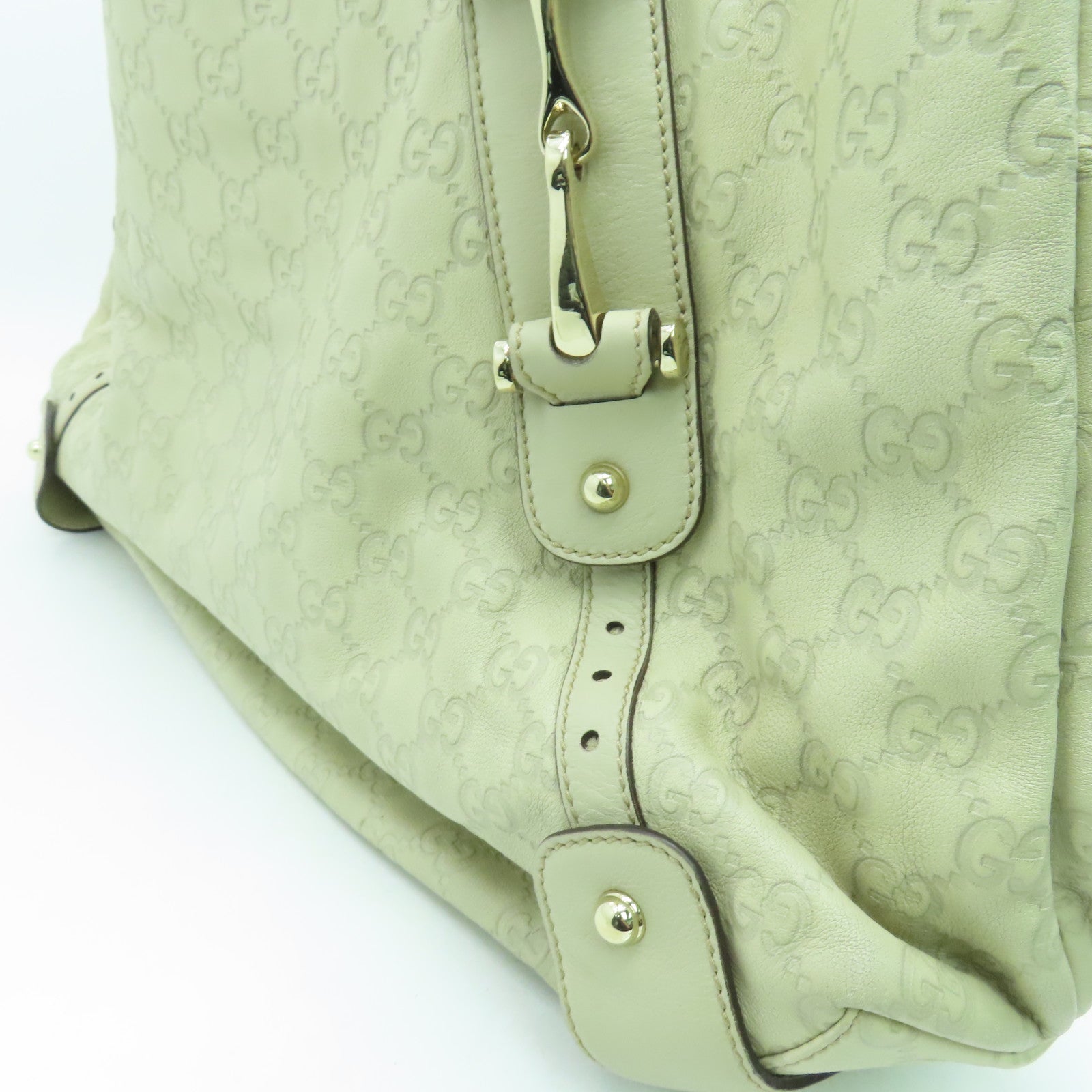 GUCCI 牛皮皮革Shoulder Bag金扣肩背袋白色