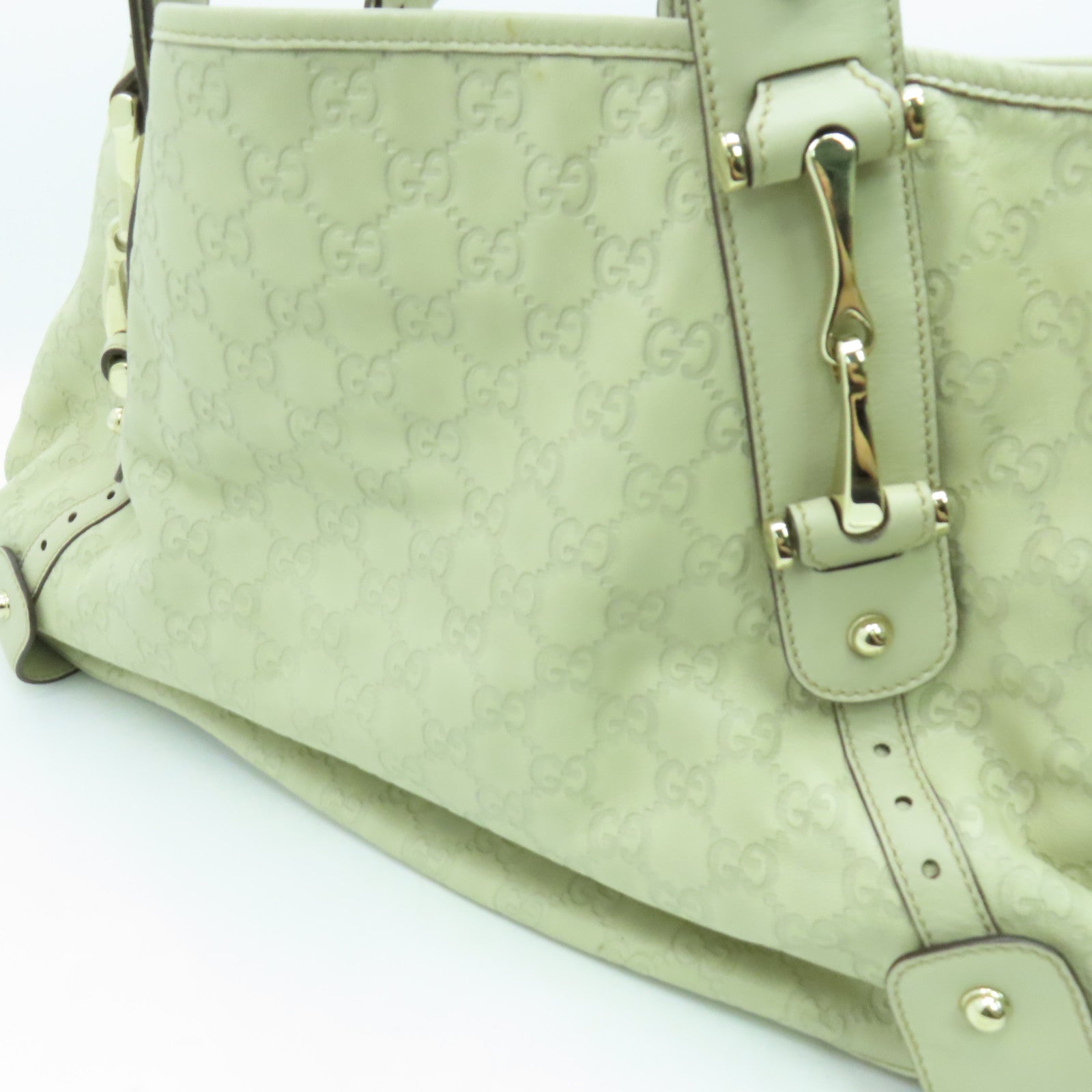 GUCCI 牛皮皮革Shoulder Bag金扣肩背袋白色