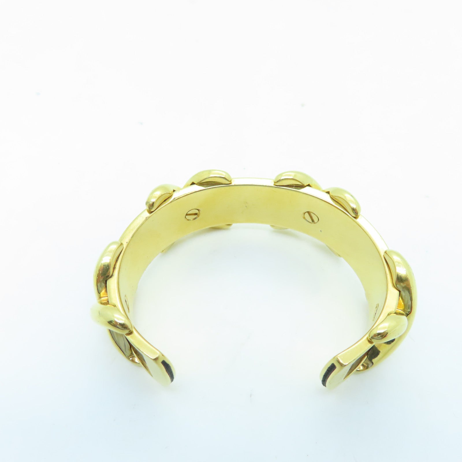 HERMES 金屬/Epsom皮革Vintage Bangle手環金色/黑色