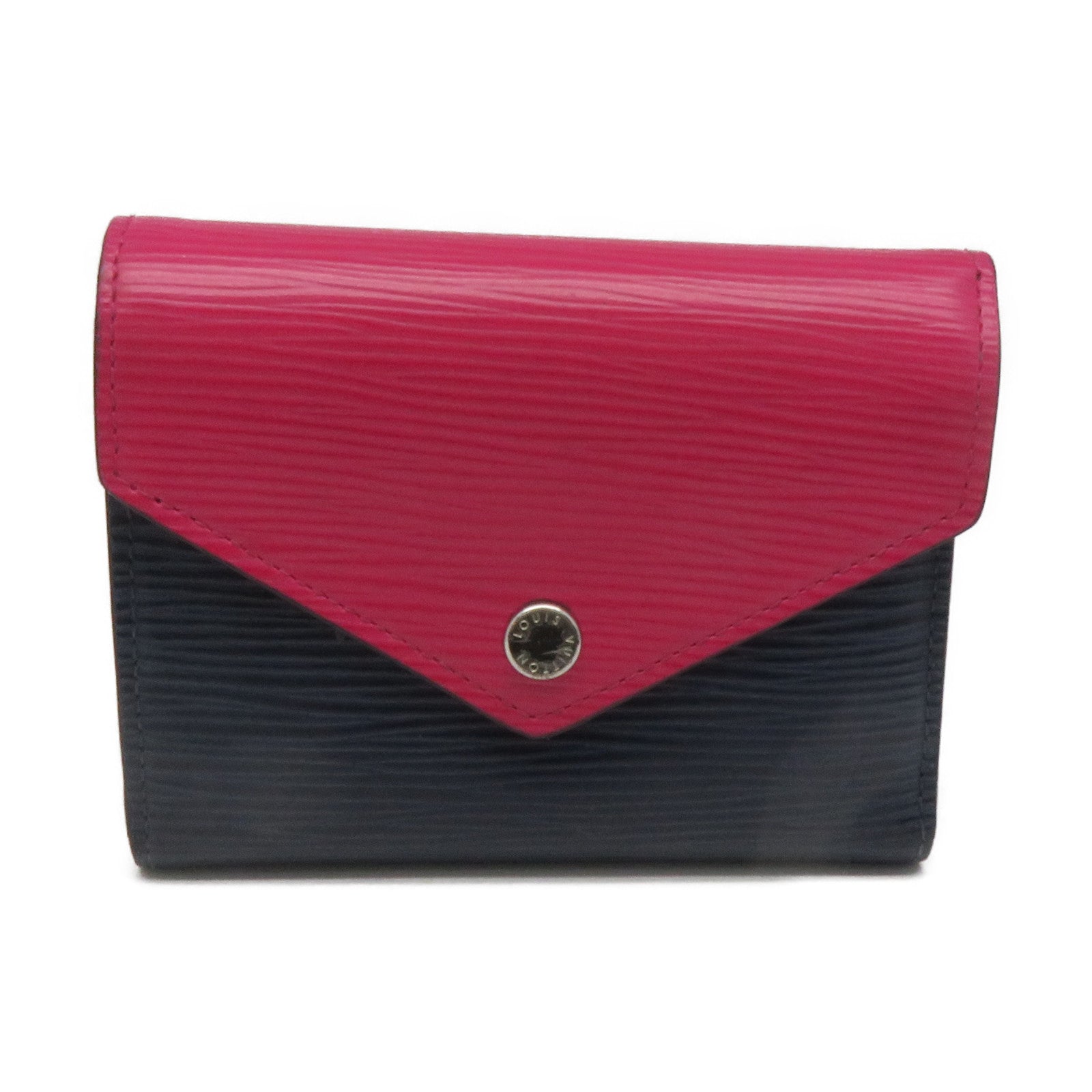 LOUIS VUITTON Epi Victorine Compact Wallet蓝色/粉红色