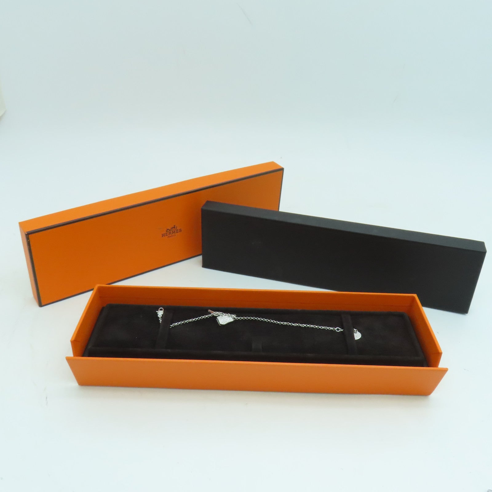 HERMES 18K白金Kelly Clochette銀扣手鏈