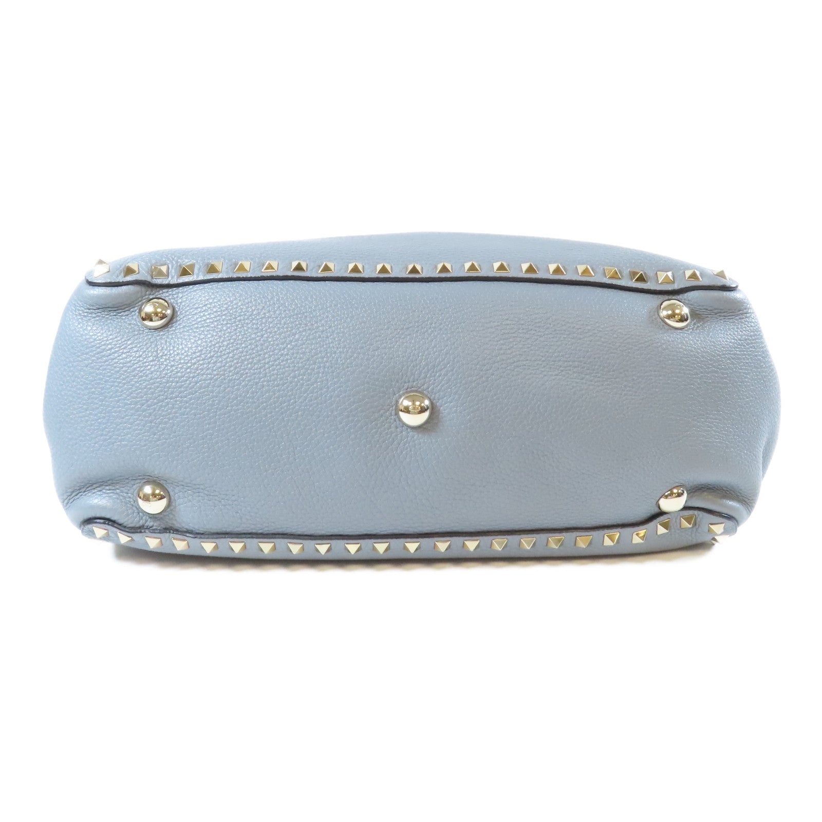 Valentino 牛皮皮革2 Way Shoulder Bag銀扣手挽肩背兩用袋藍色