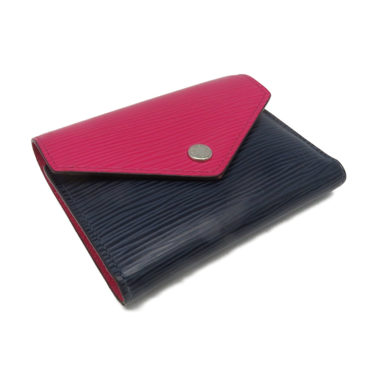 LOUIS VUITTON Epi Victorine Compact Wallet蓝色/粉红色